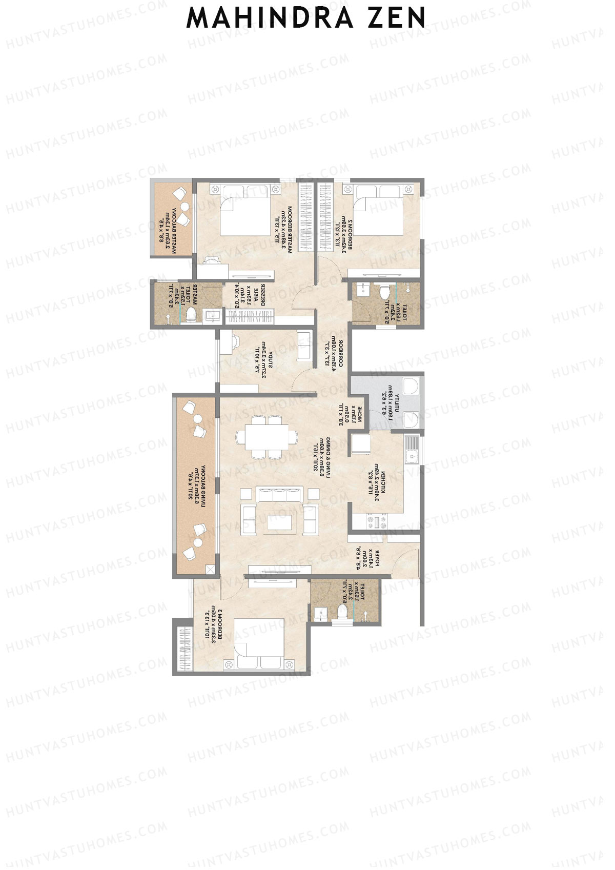 Mahindra Zen Tower A Unit 2 Floor Plan