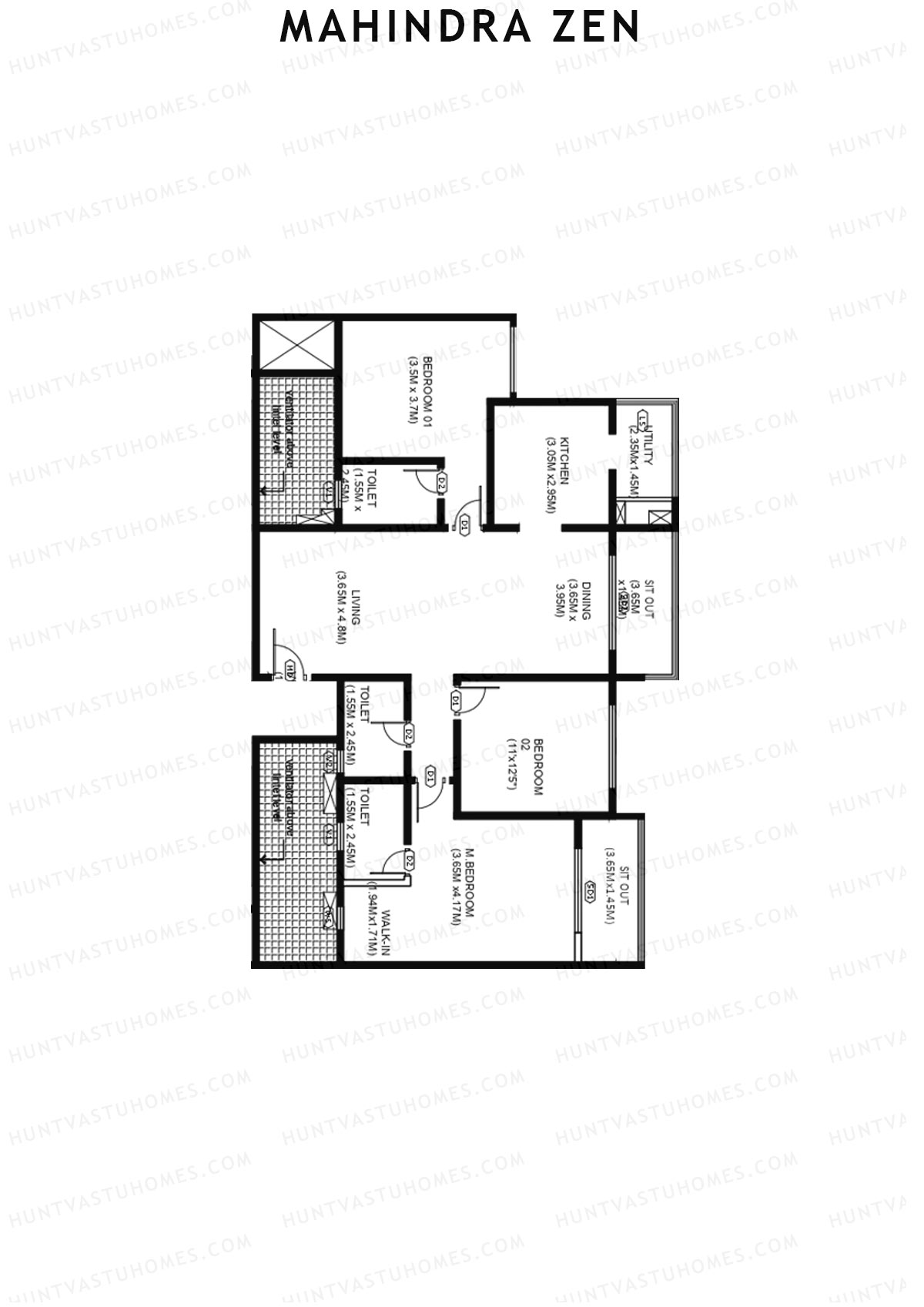 Mahindra Zen Tower A Unit 4 Floor Plan