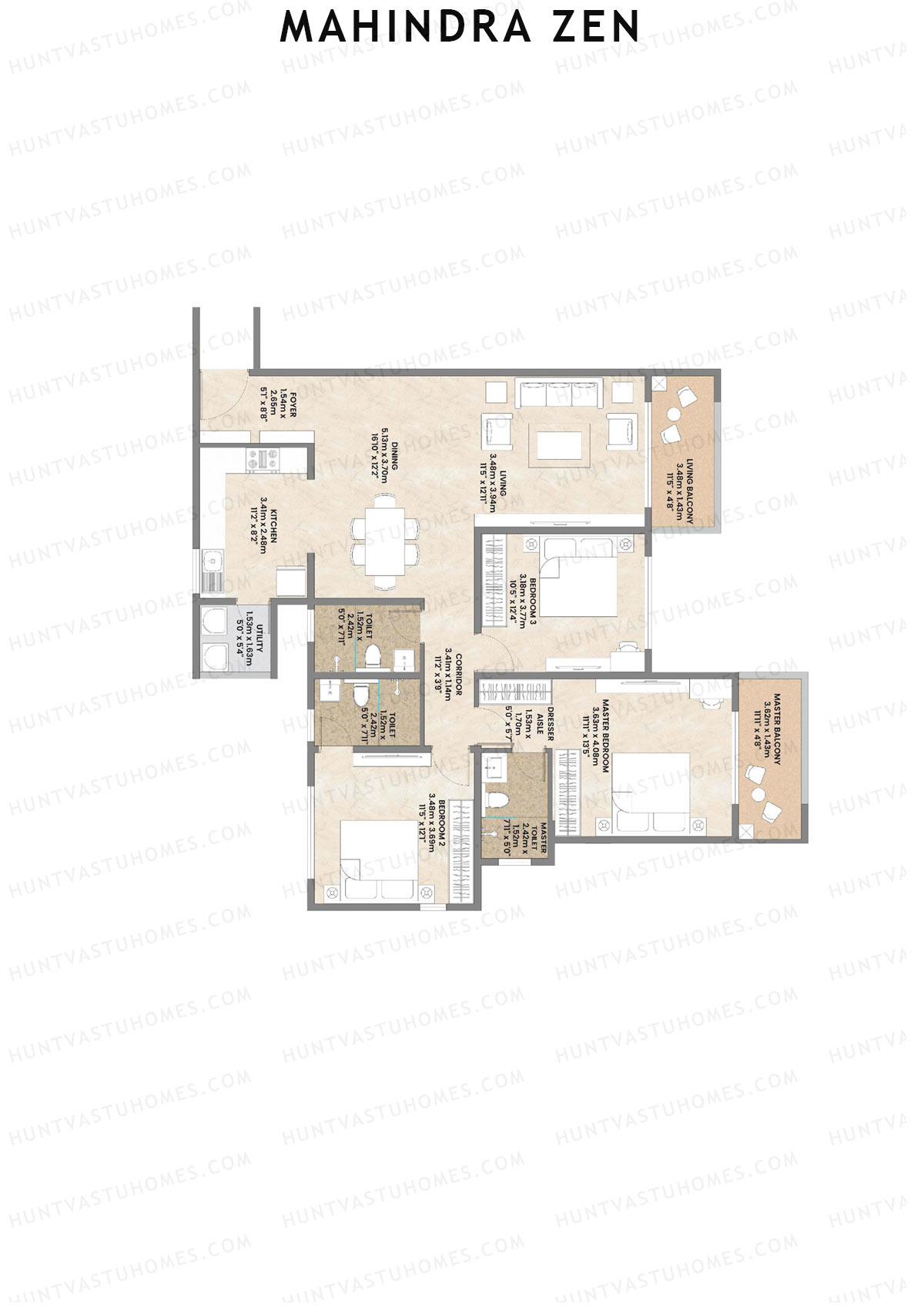 Mahindra Zen Tower A Unit 5 Floor Plan