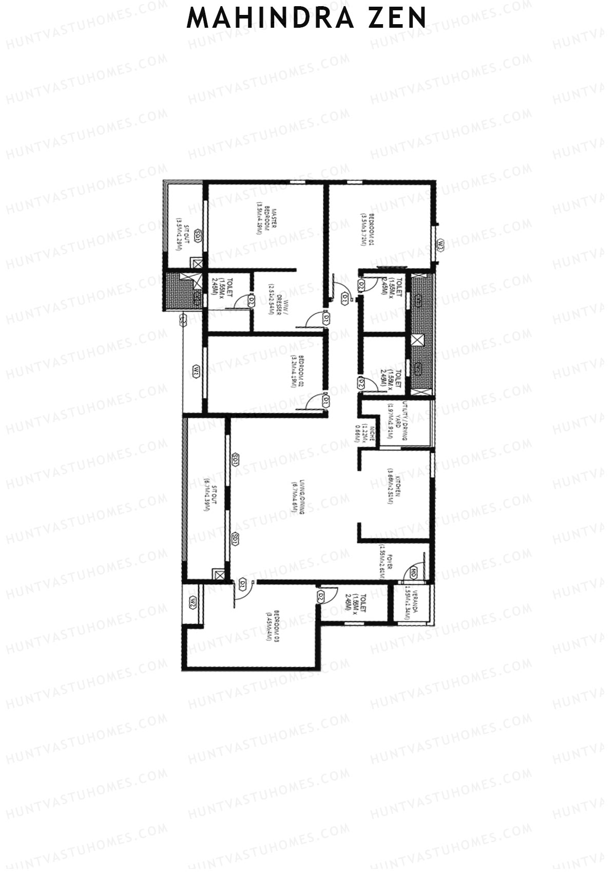 Mahindra Zen Tower B Unit 2 Floor Plan
