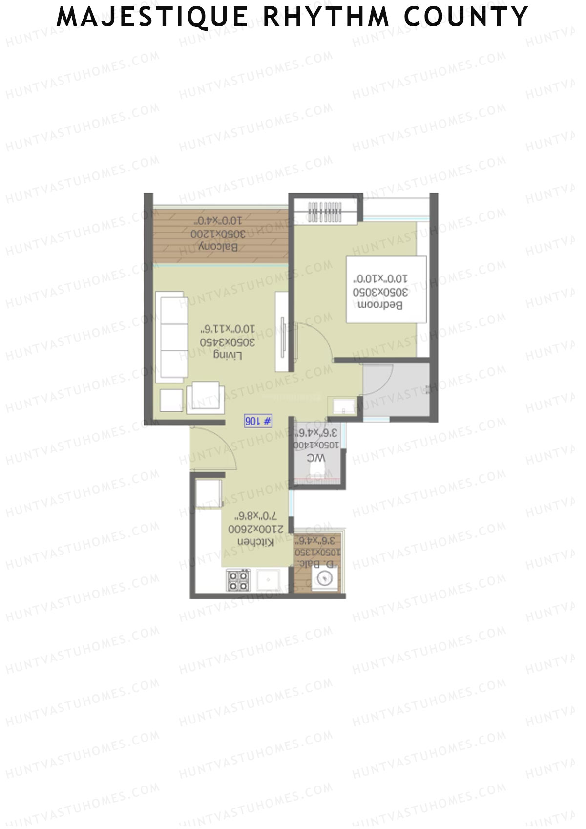 Majestique Rhythm County Tower A1 Unit 2  Floor Plan