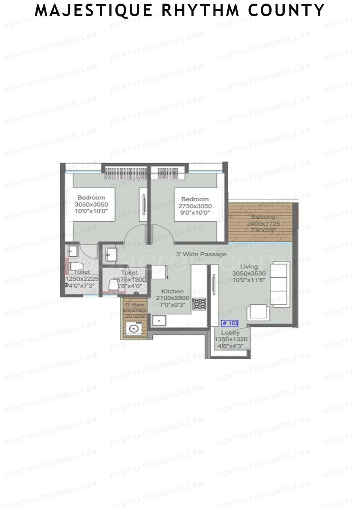 Majestique Rhythm County Tower A1 Unit 3 1 Floor Plan