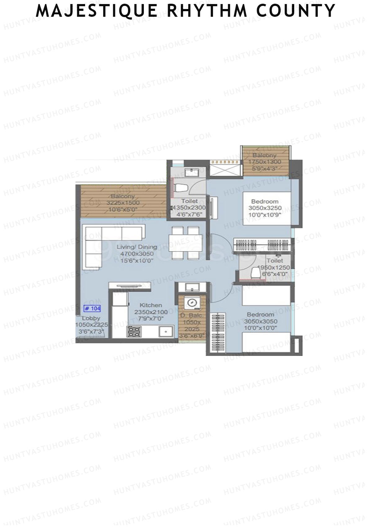 Majestique Rhythm County Tower A1 Unit 4 1 Floor Plan