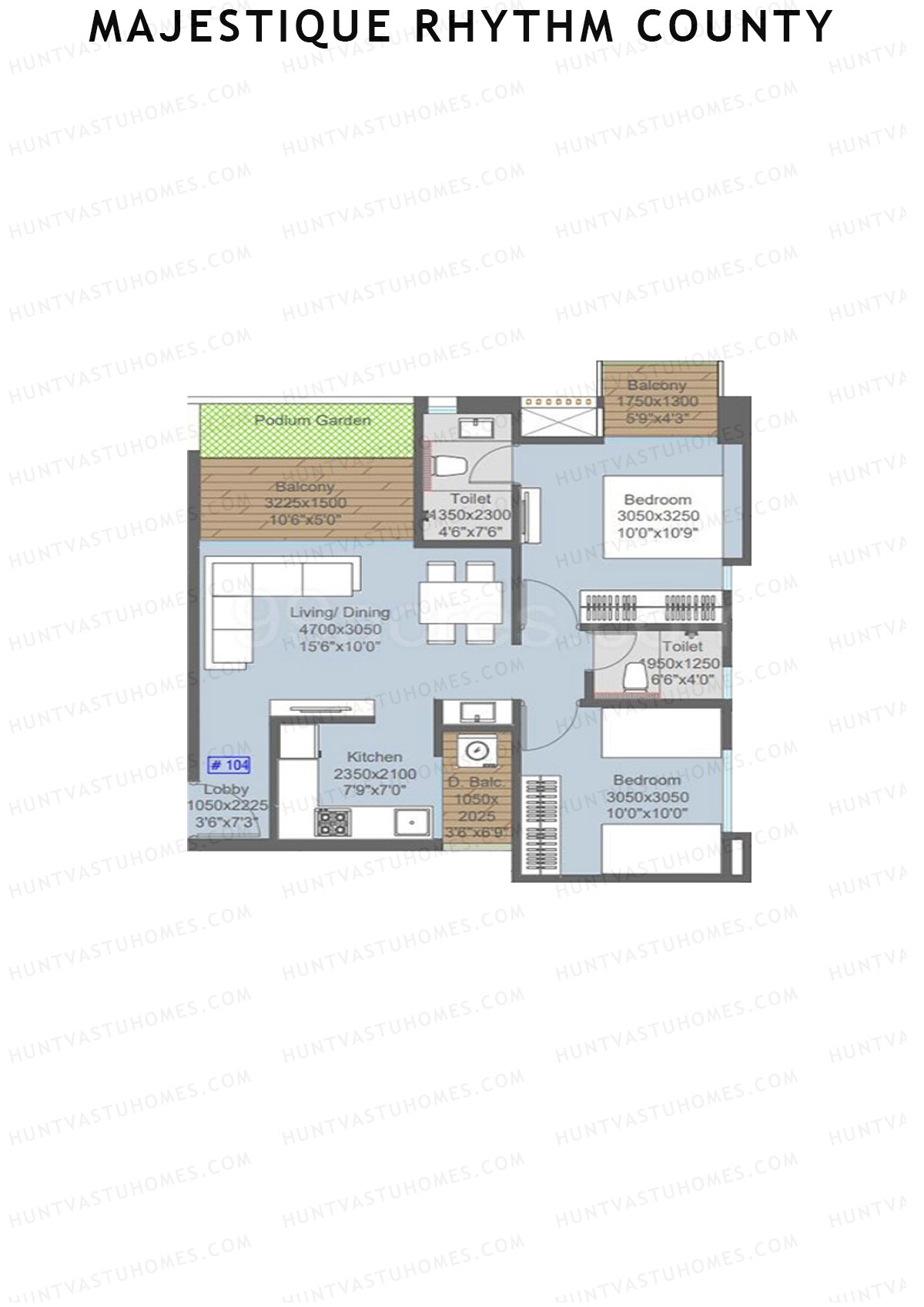 Majestique Rhythm County Tower A1 Unit 4  Floor Plan