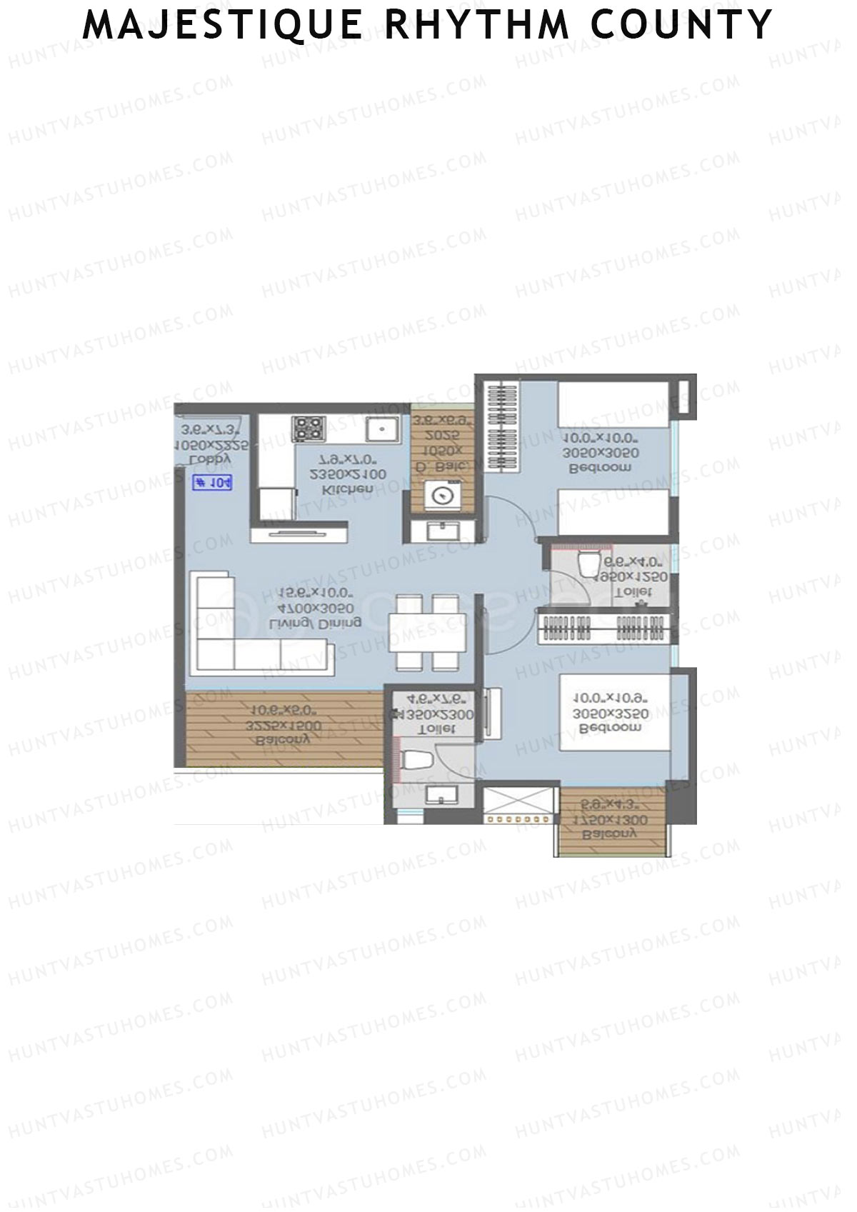 Majestique Rhythm County Tower A1 Unit 5 1 Floor Plan