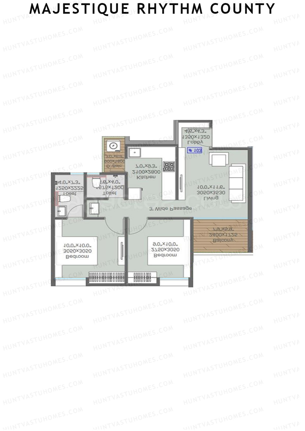 Majestique Rhythm County Tower A1 Unit 6 1 Floor Plan