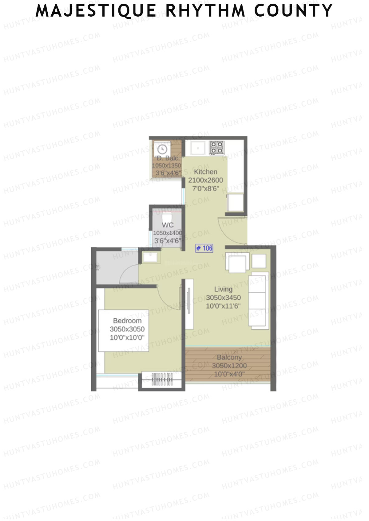 Majestique Rhythm County Tower A1 Unit 8  Floor Plan