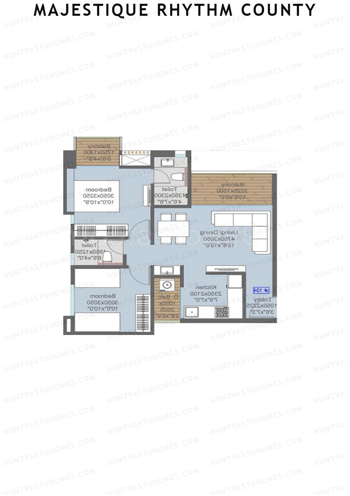 Majestique Rhythm County Tower A2 Unit 1 1 Floor Plan