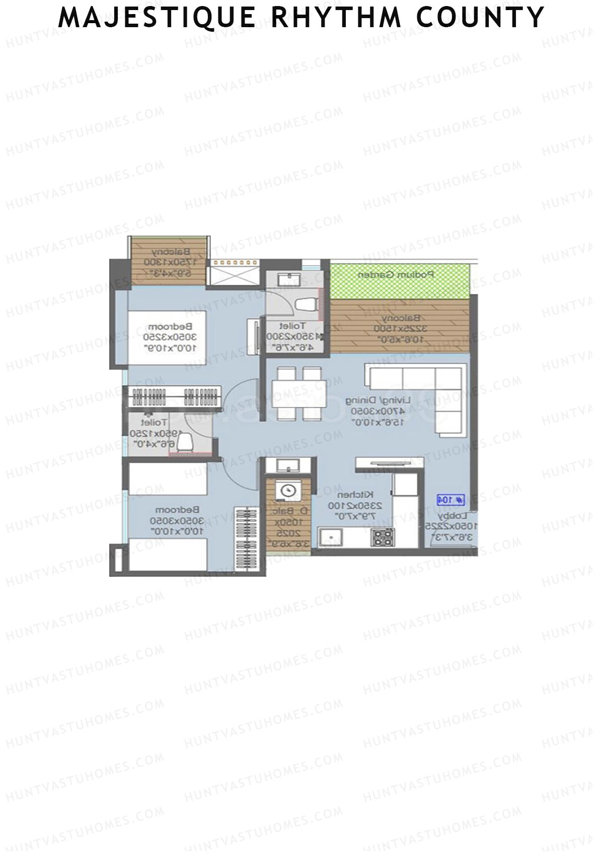 Majestique Rhythm County Tower A2 Unit 1 Floor Plan