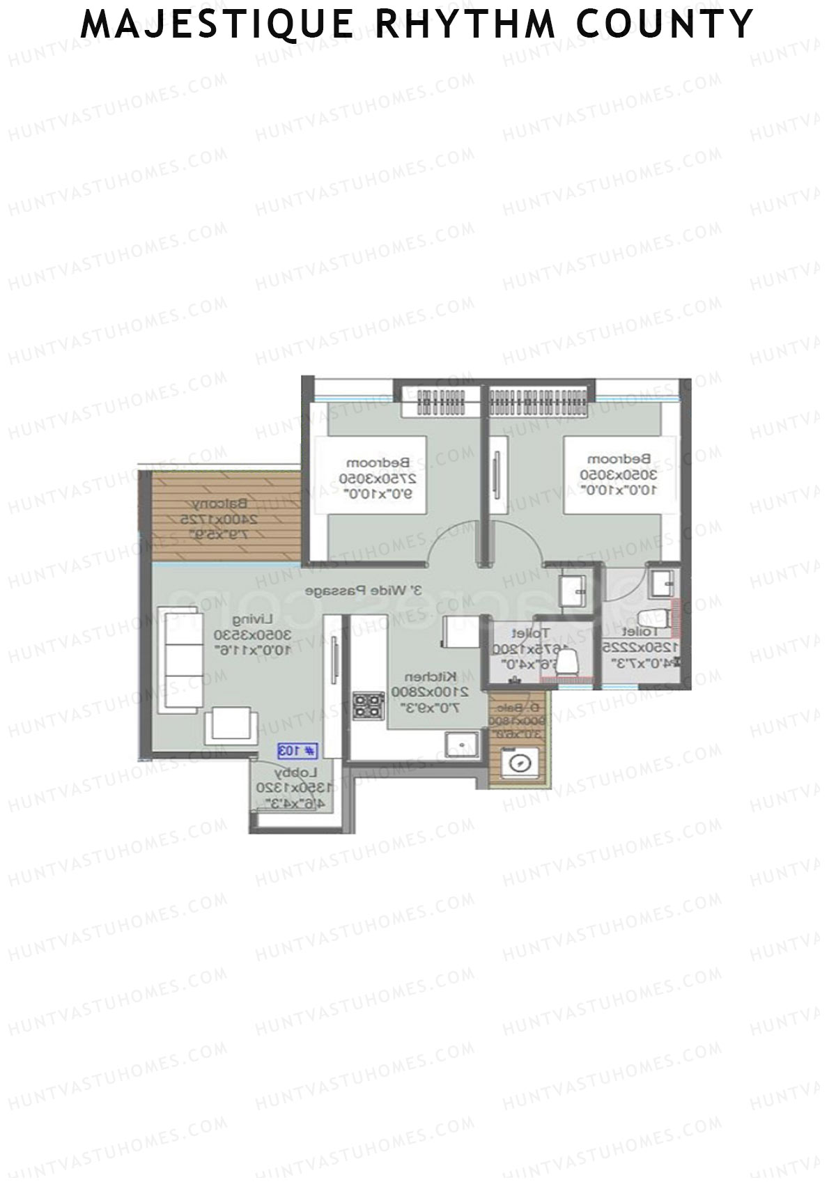 Majestique Rhythm County Tower A2 Unit 2 1 Floor Plan