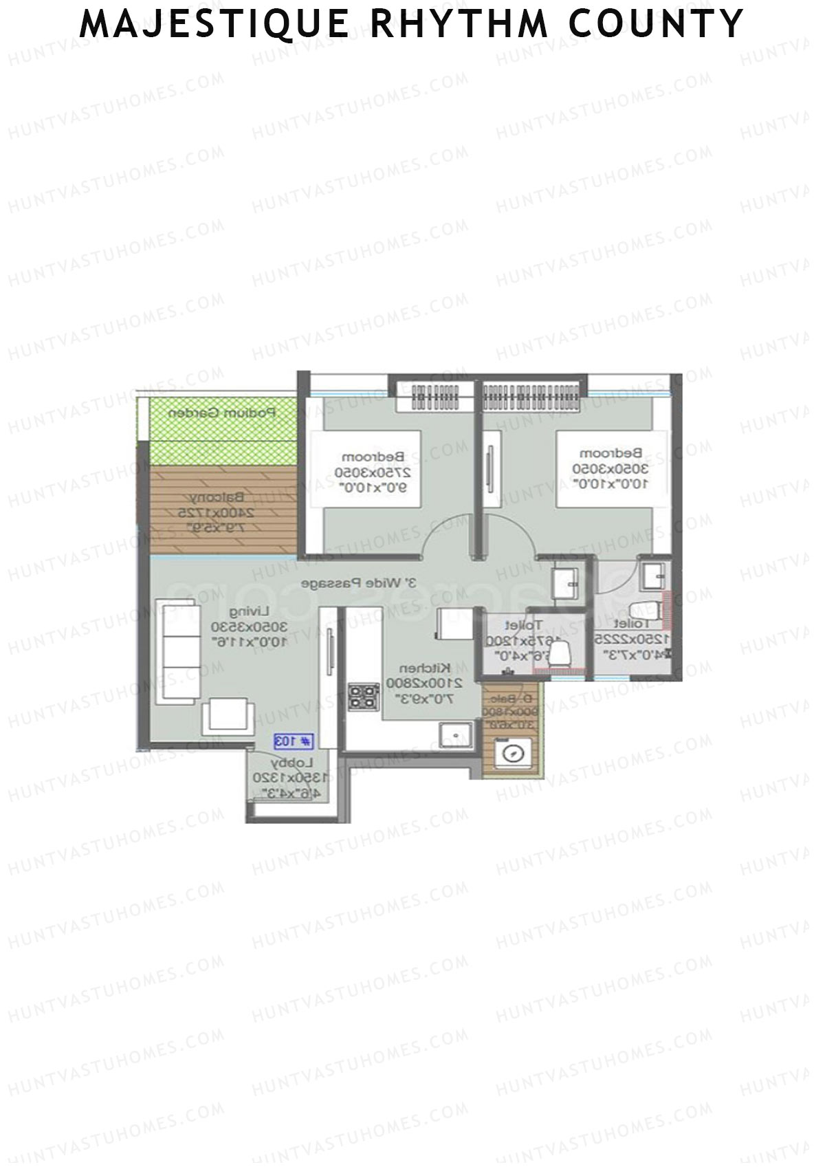 Majestique Rhythm County Tower A2 Unit 2 Floor Plan