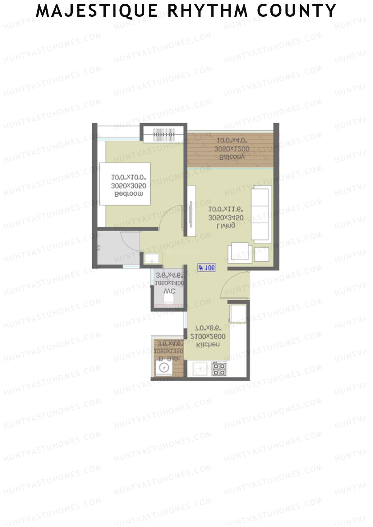 Majestique Rhythm County Tower A2 Unit 3  Floor Plan
