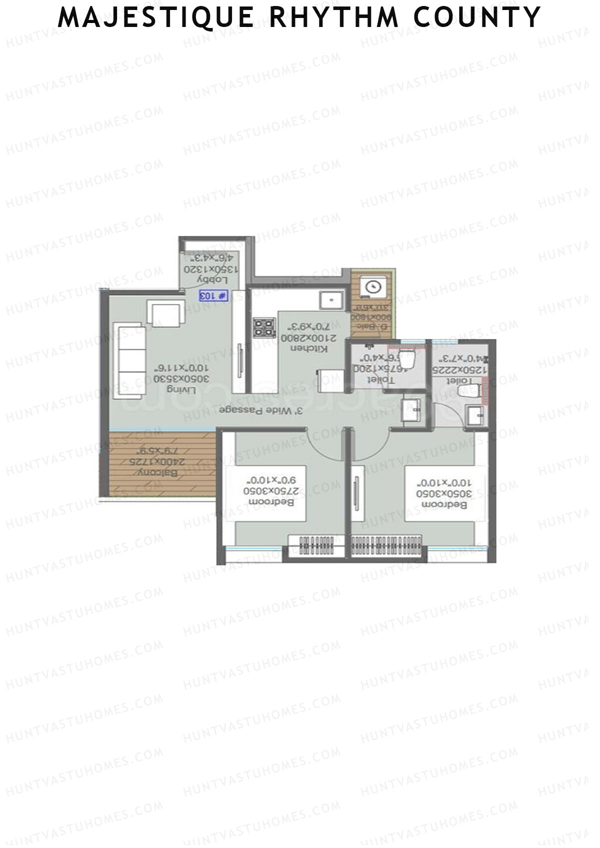 Majestique Rhythm County Tower A2 Unit 7 1 Floor Plan