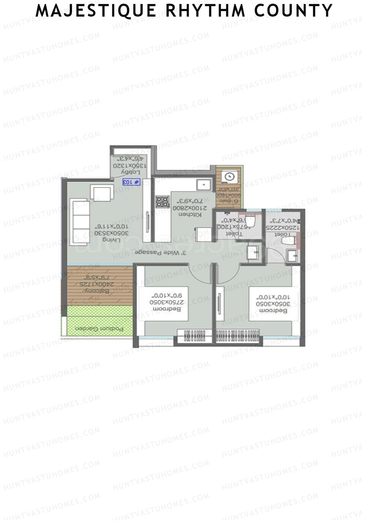 Majestique Rhythm County Tower A2 Unit 7  Floor Plan