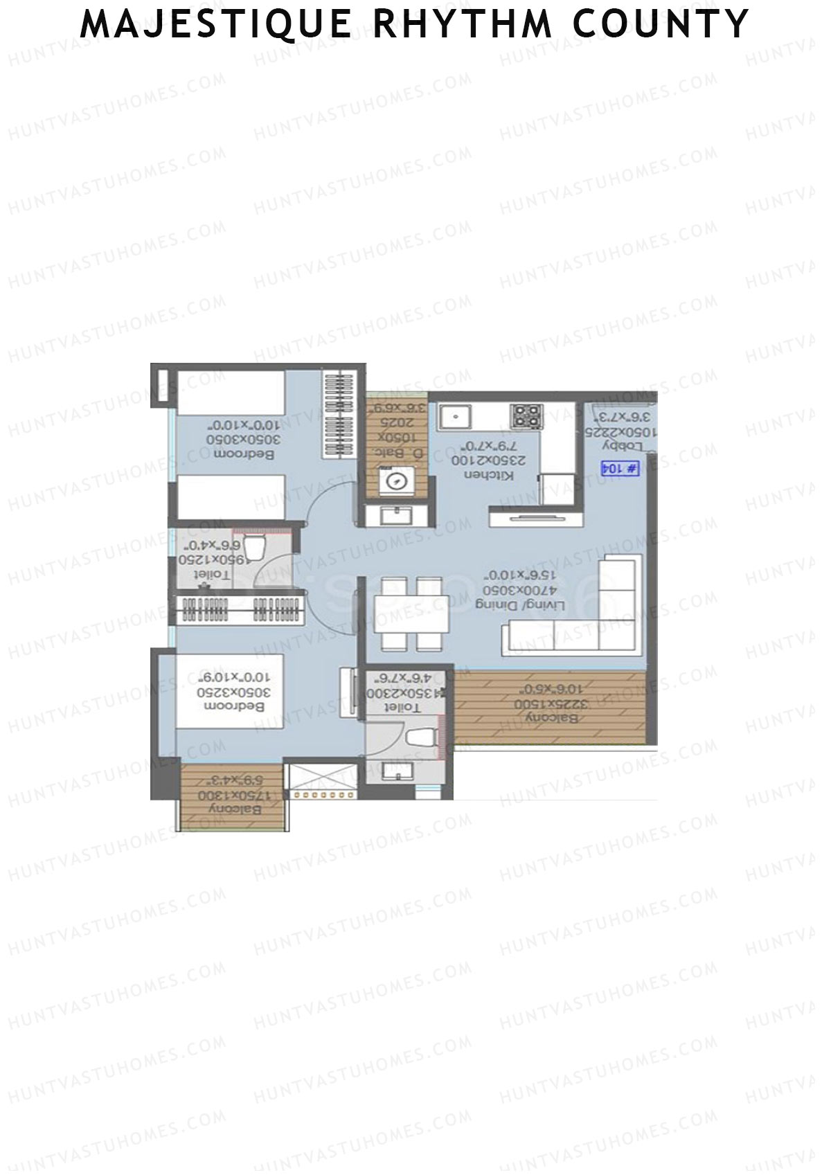 Majestique Rhythm County Tower A2 Unit 8 1 Floor Plan