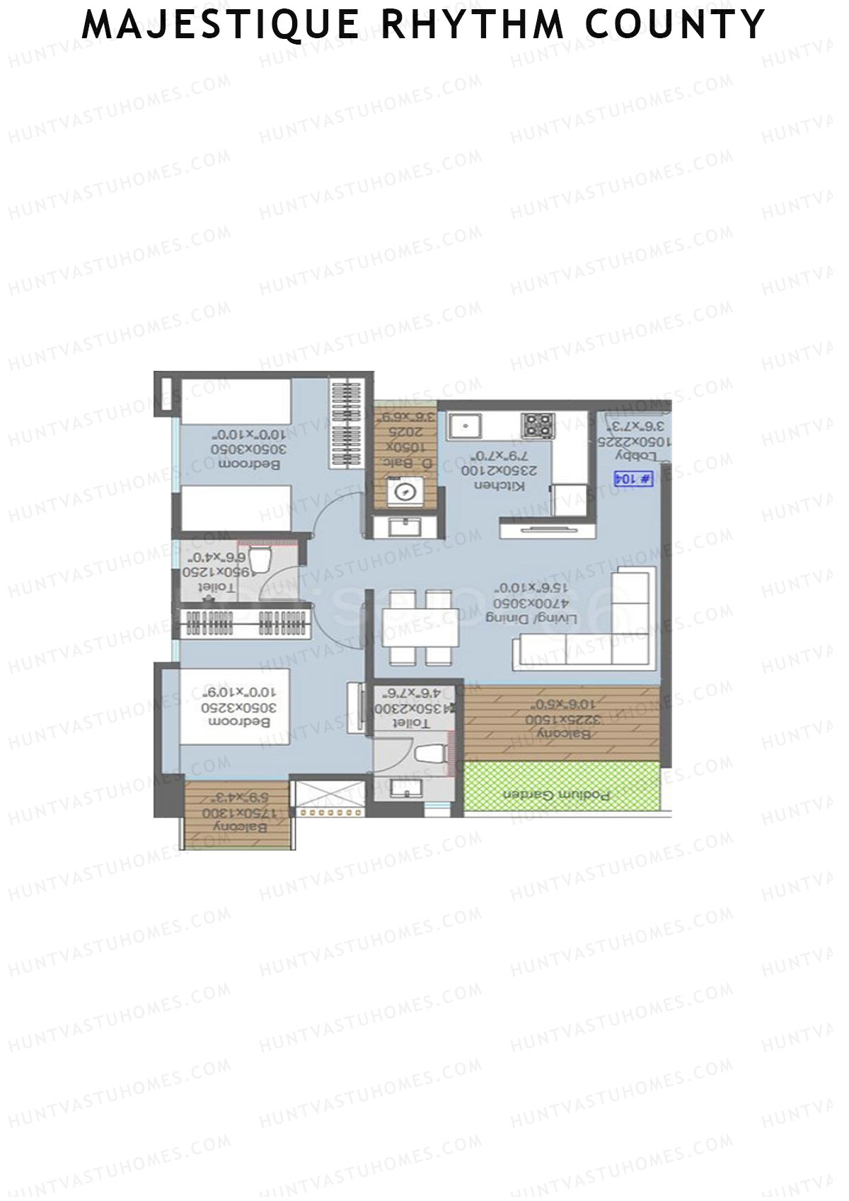 Majestique Rhythm County Tower A2 Unit 8  Floor Plan
