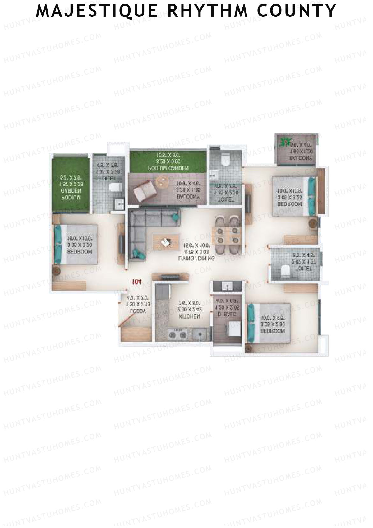 Majestique Rhythm County Tower A5 Unit 3  Floor Plan