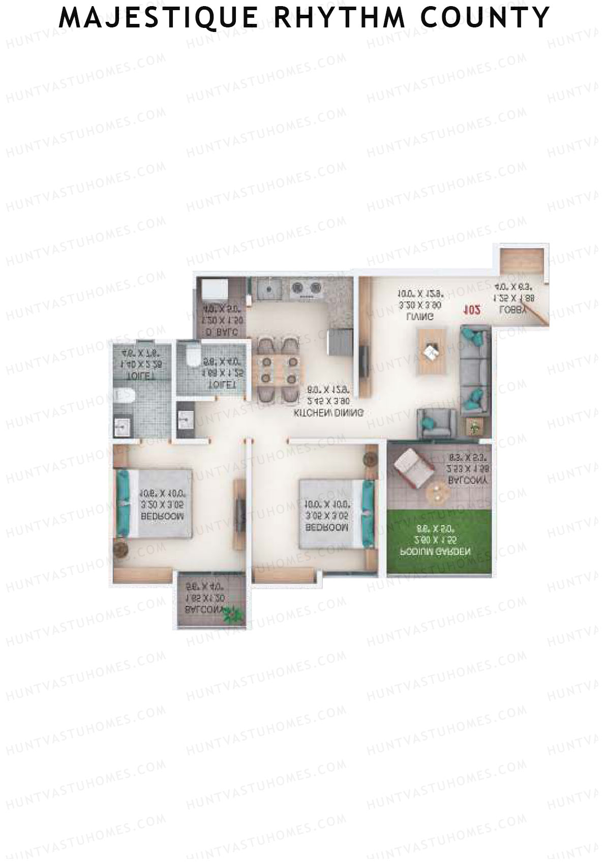 Majestique Rhythm County Tower A5 Unit 5 (Type A) Floor Plan