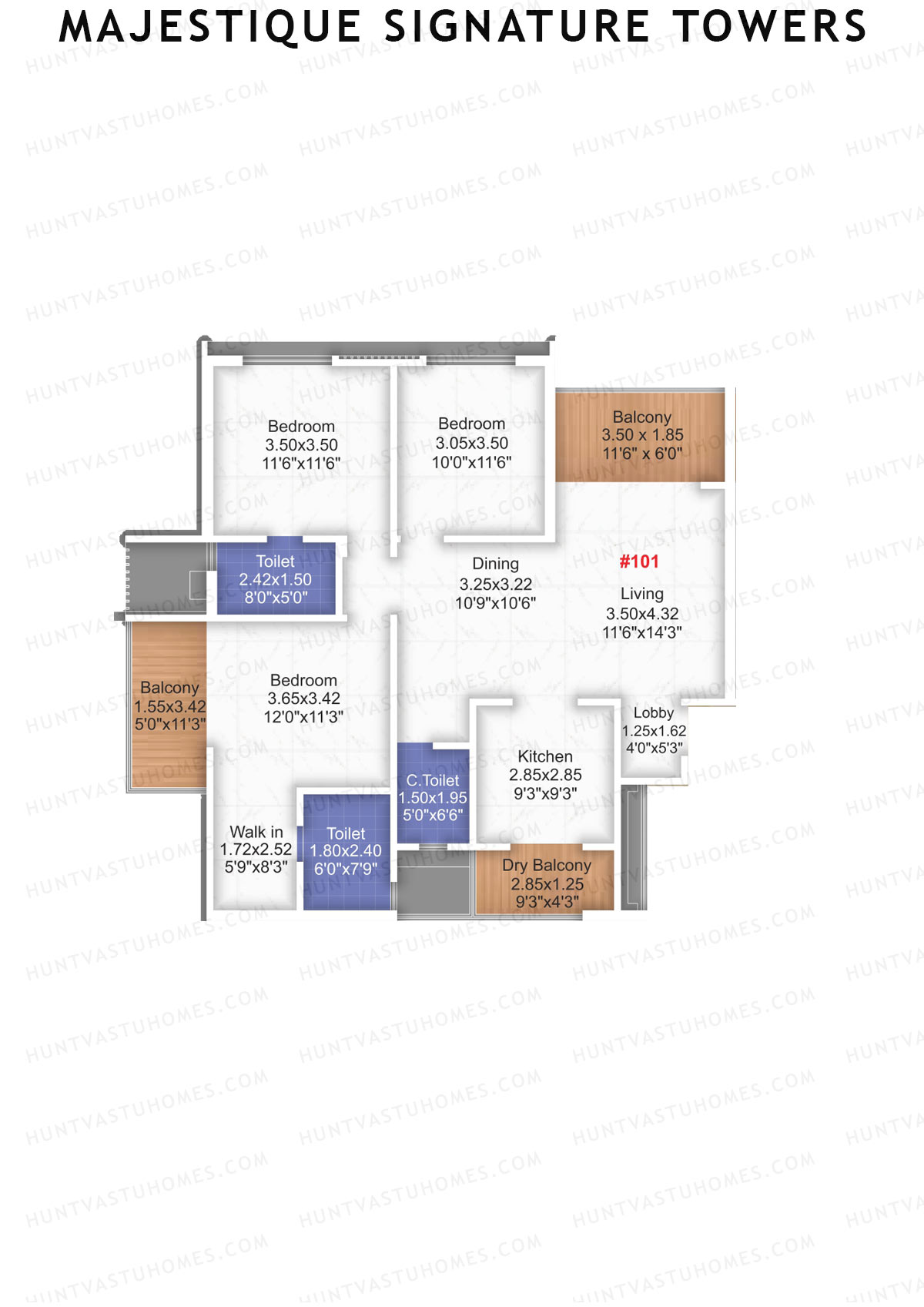 Majestique Signature Towers Wing A1 Unit 1 Floor Plan