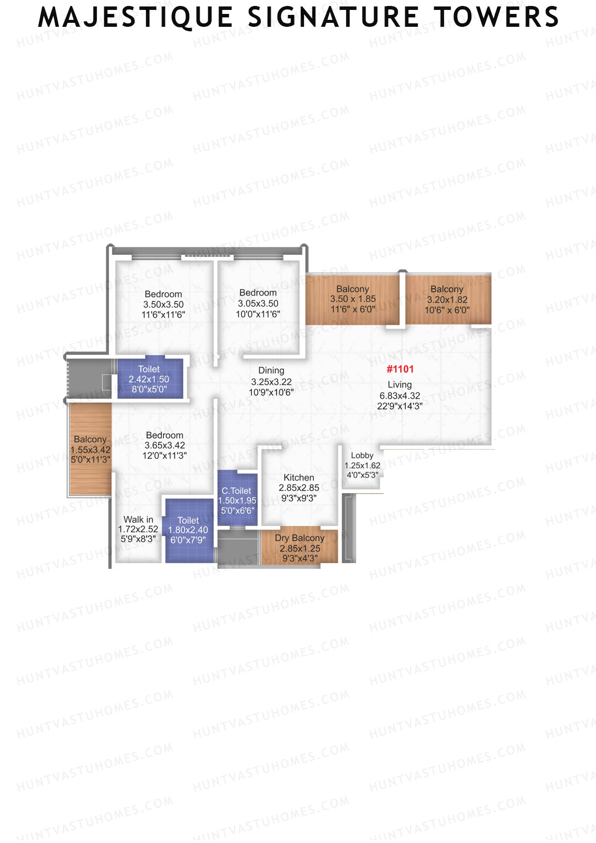 Majestique Signature Towers Wing A1 Unit 1 Floor Plan