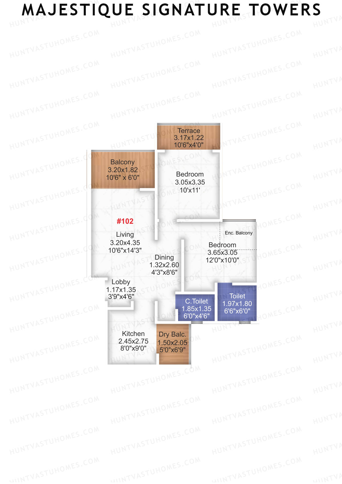 Majestique Signature Towers Wing A1 Unit 2 Floor Plan