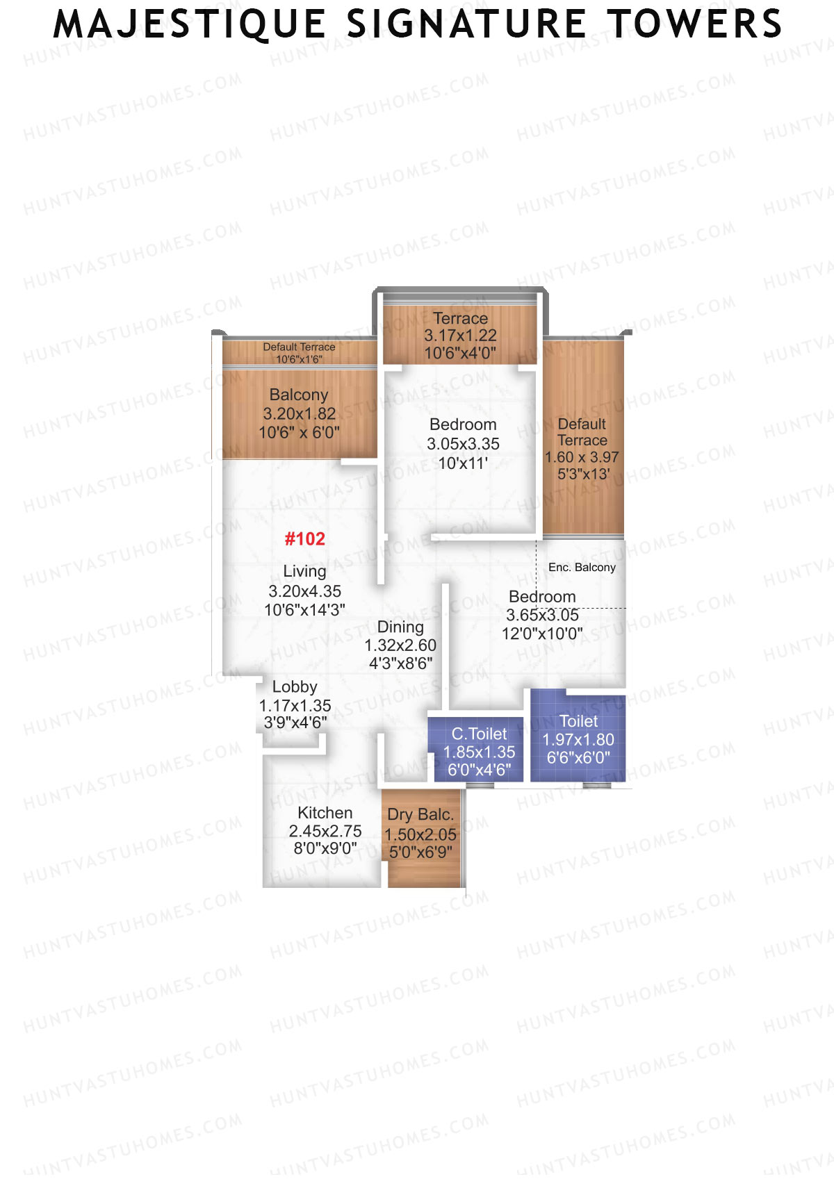 Majestique Signature Towers Wing A1 Unit 2 Floor Plan