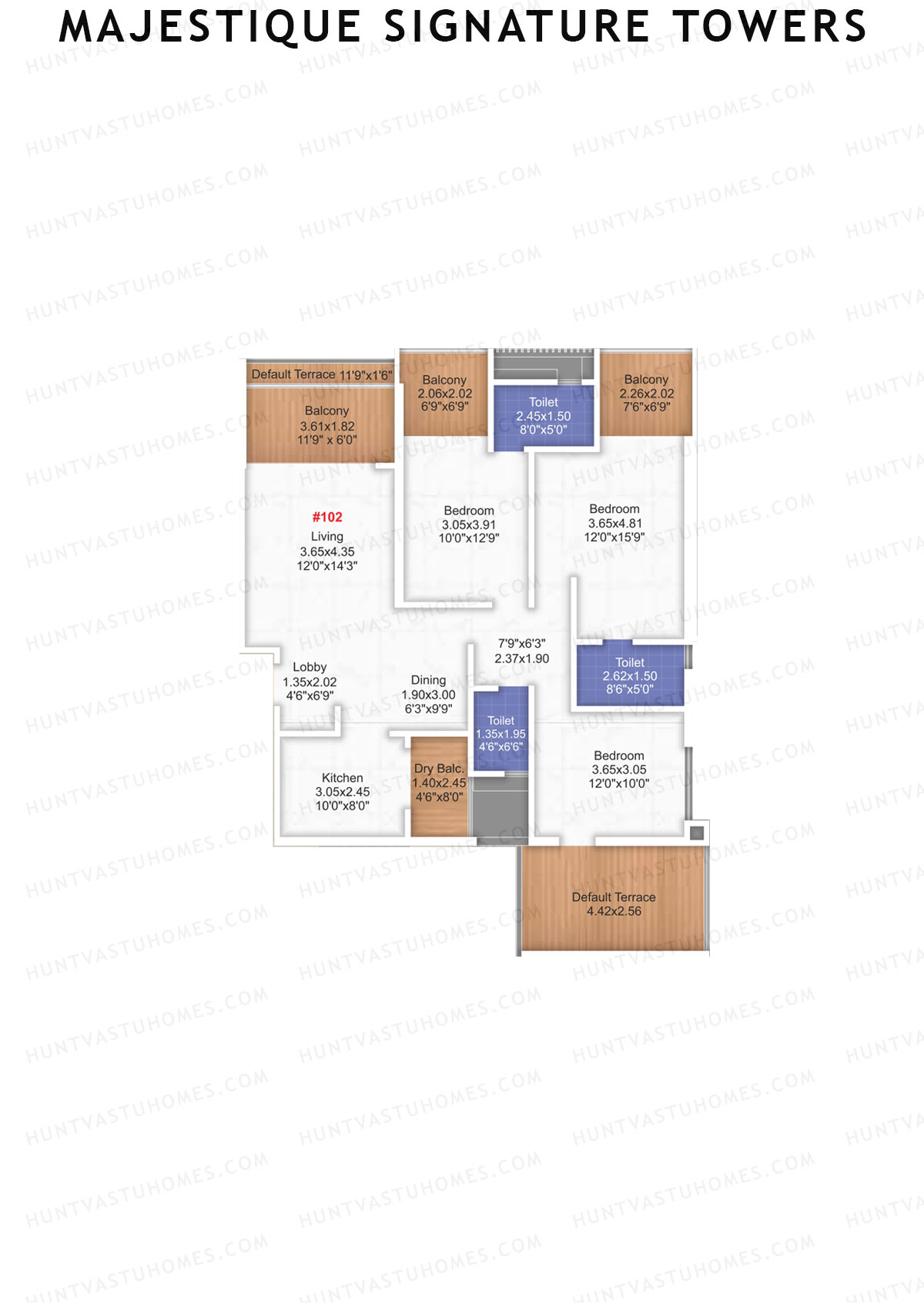 Majestique Signature Towers Wing A2 Unit 2 Floor Plan