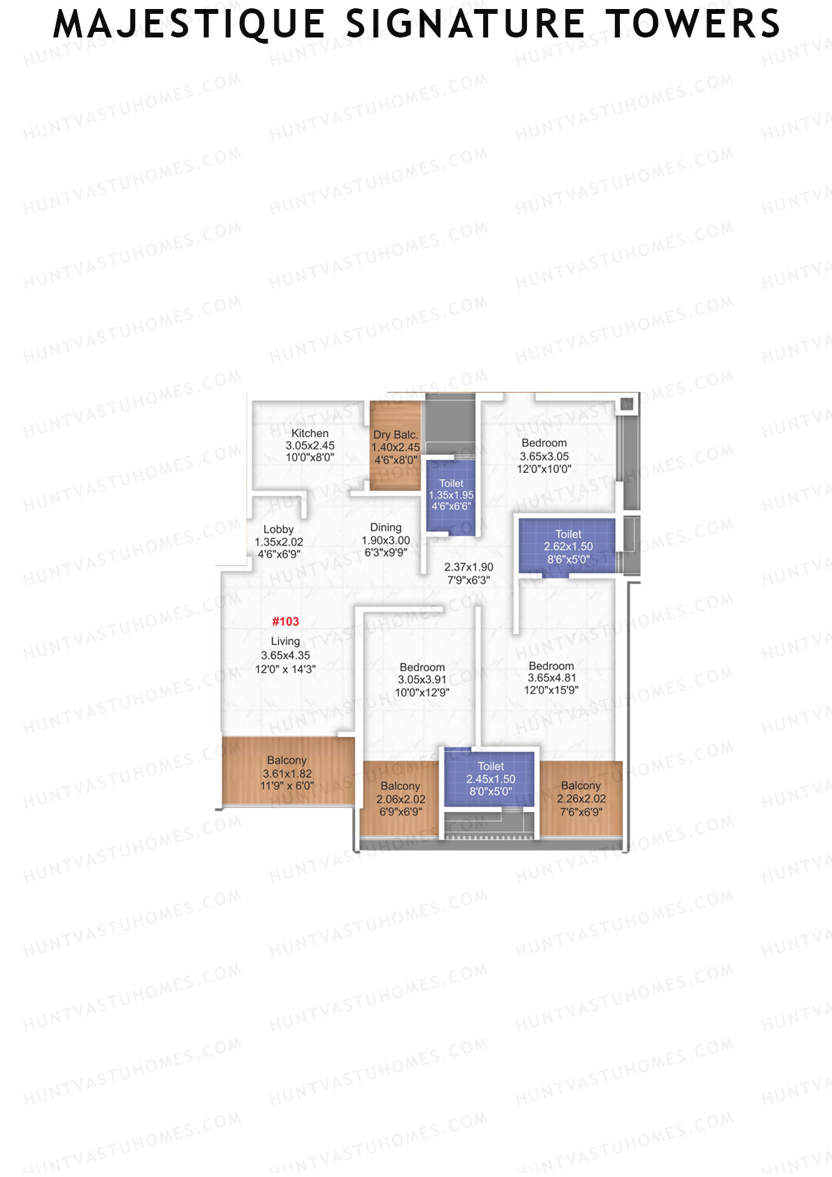Majestique Signature Towers Wing A2 Unit 3 Floor Plan