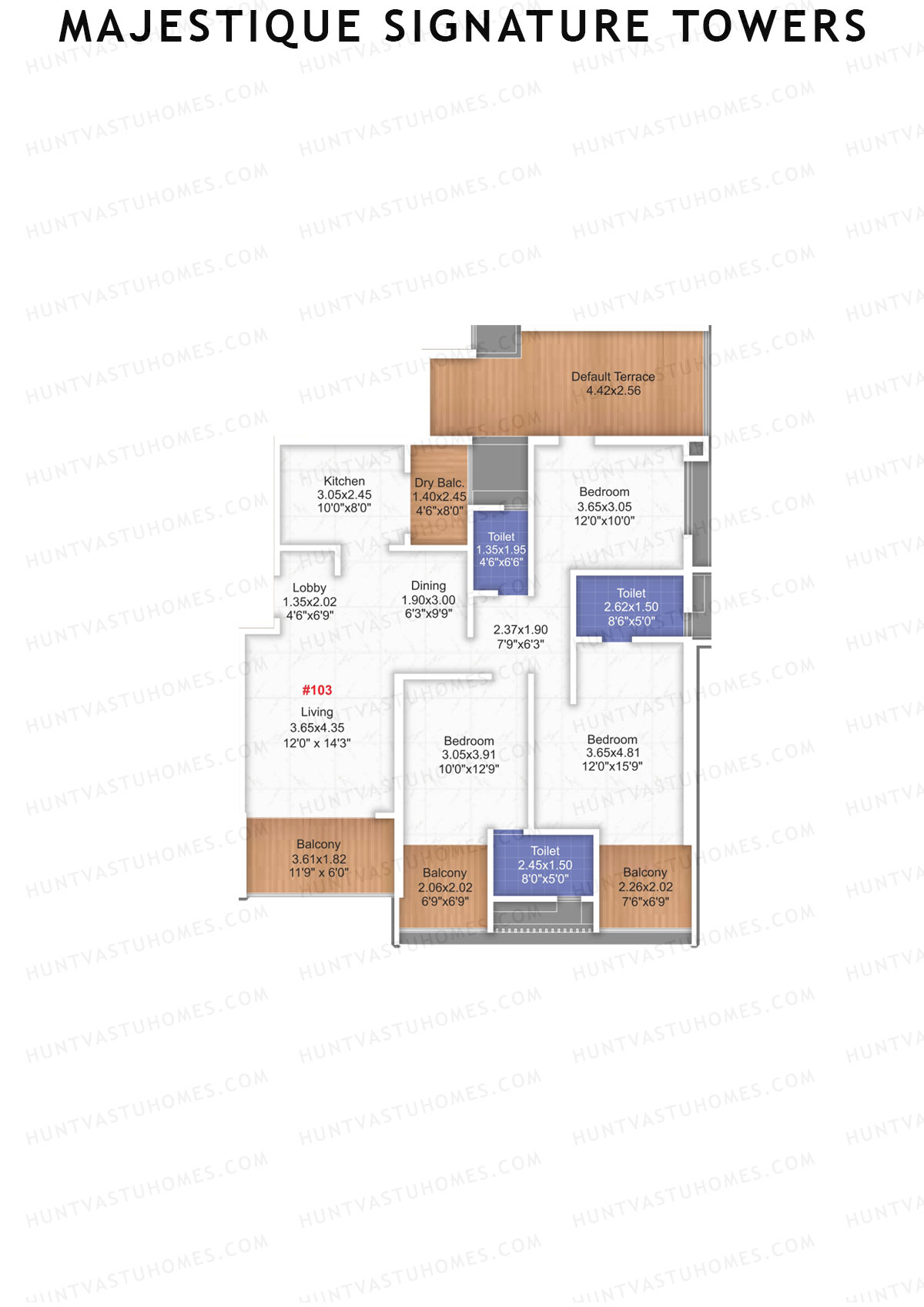 Majestique Signature Towers Wing A2 Unit 3 Floor Plan