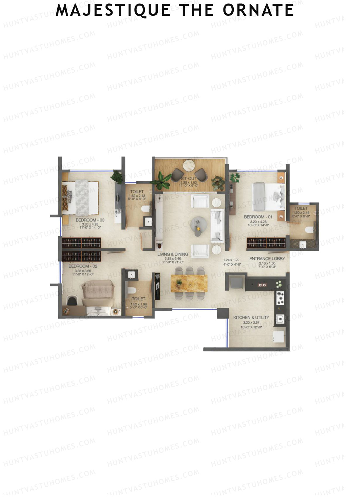 Majestique The Ornate Tower A Unit 1 Floor Plan