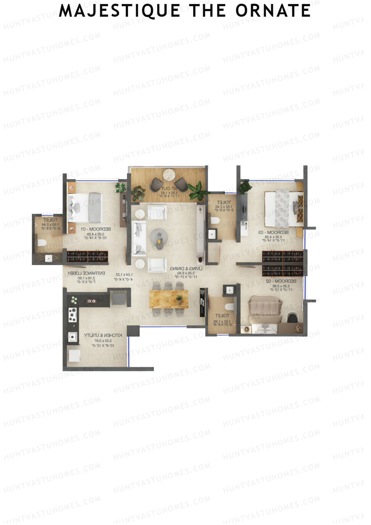 Majestique The Ornate Tower A Unit 2 Floor Plan