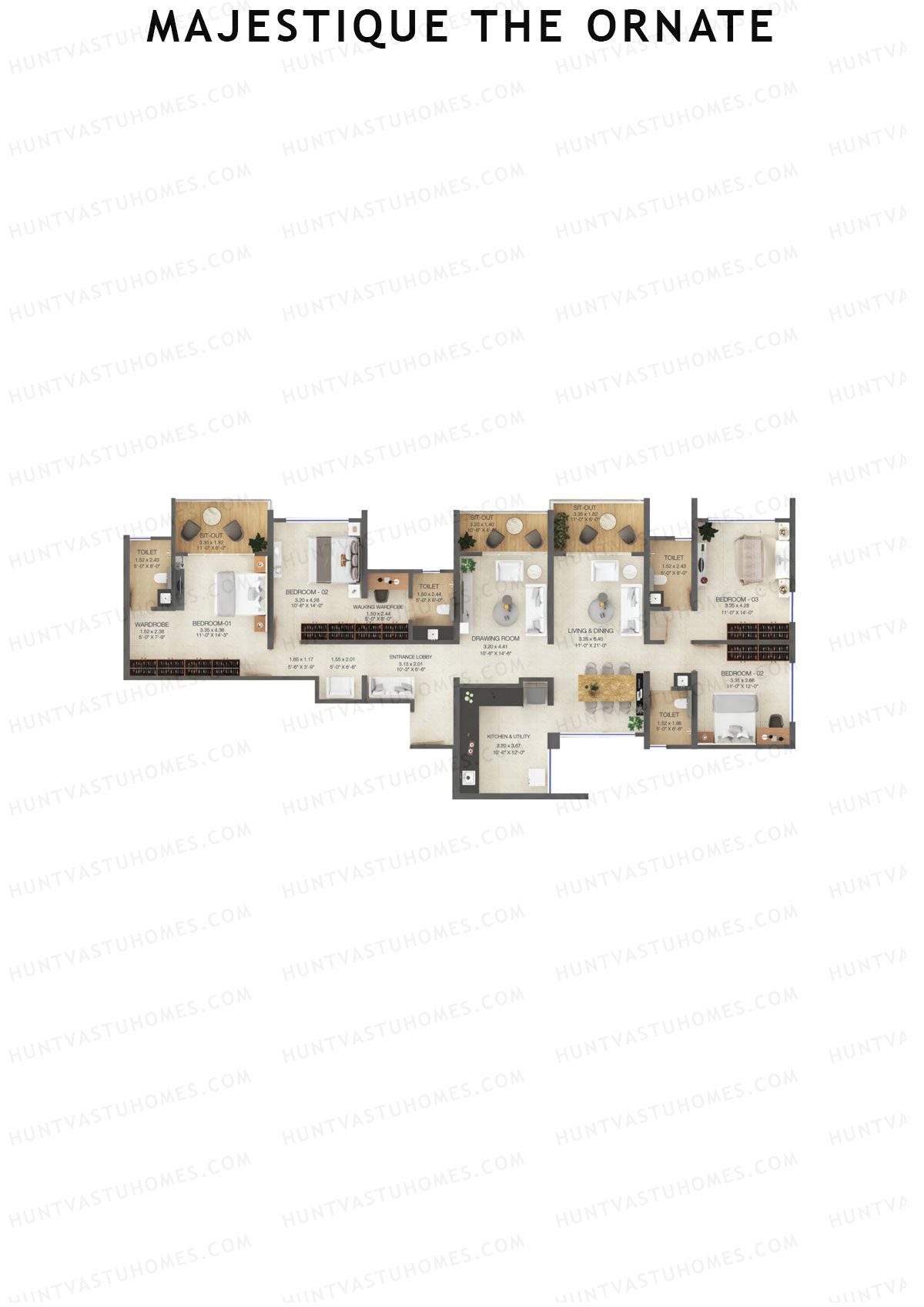 Majestique The Ornate Tower A Unit 2 Floor Plan