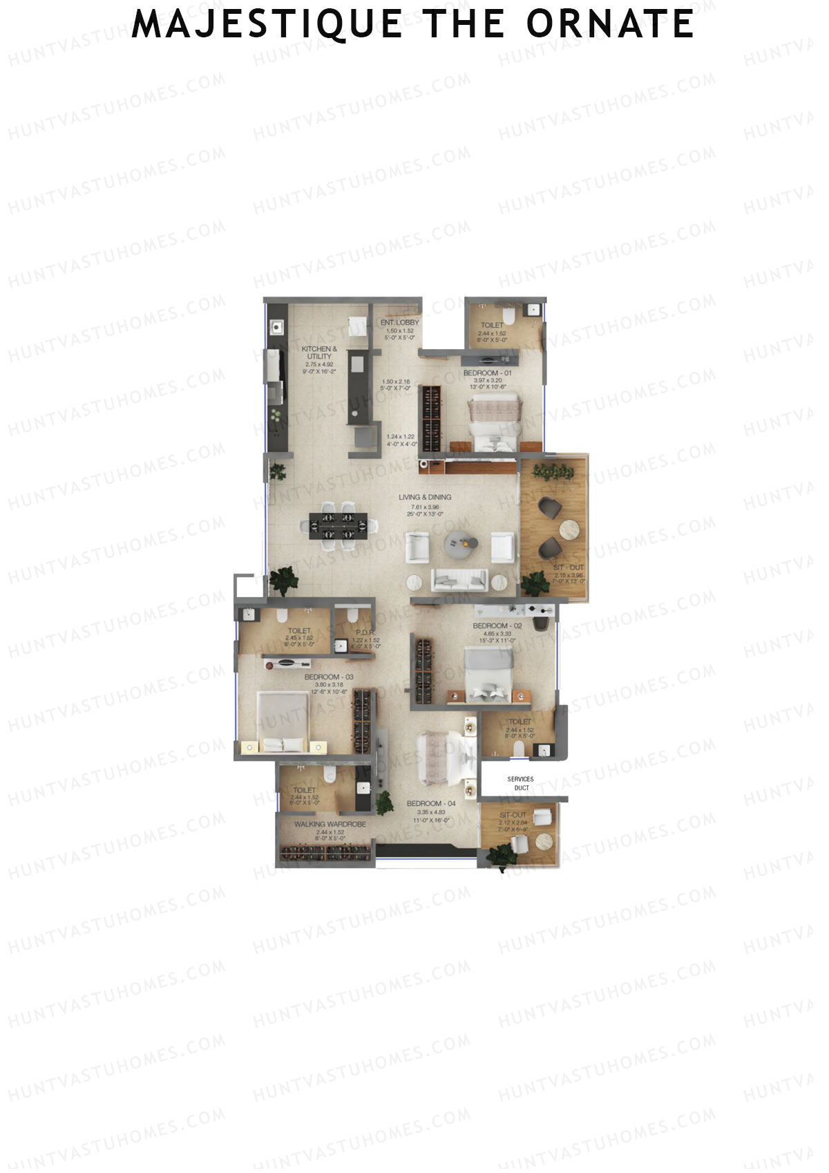 Majestique The Ornate Tower A Unit 4 Floor Plan