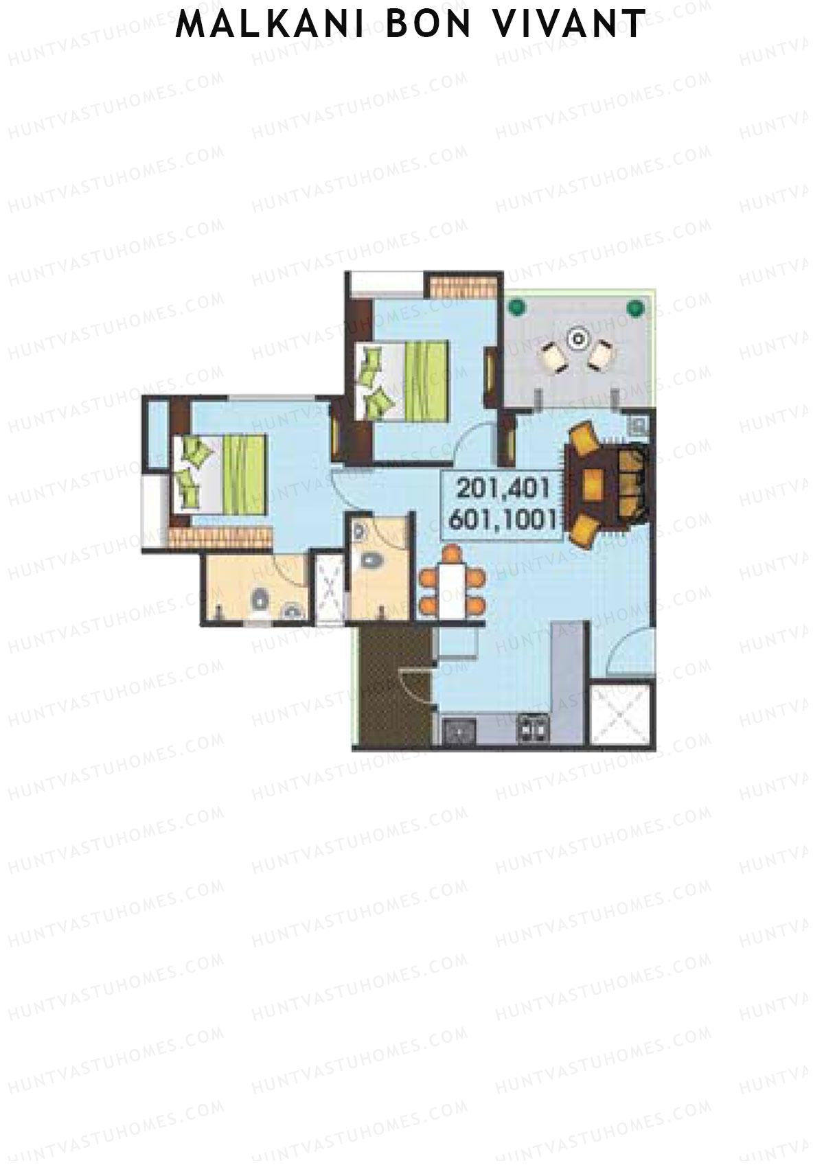 Malkani Bon Vivant Wing A Unit 1 Floor Plan