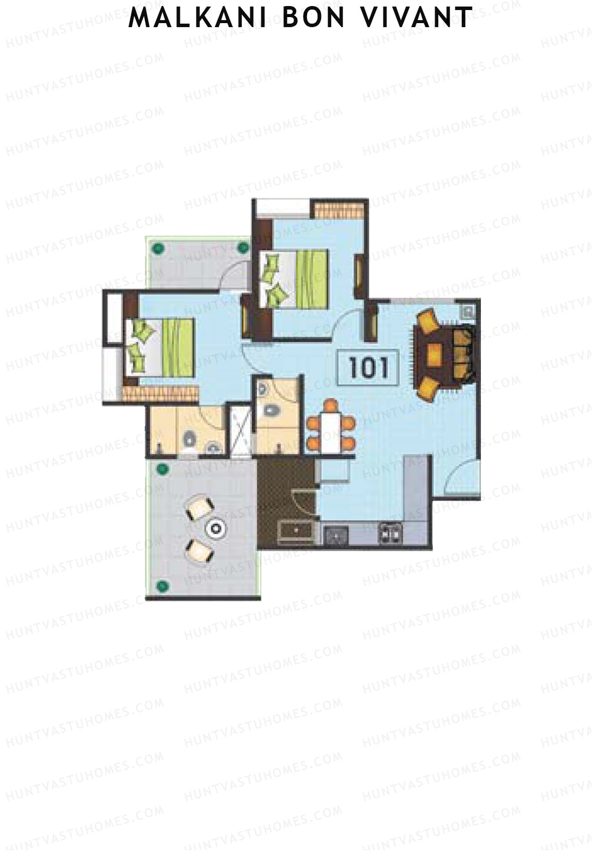 Malkani Bon Vivant Wing A Unit 1 Floor Plan