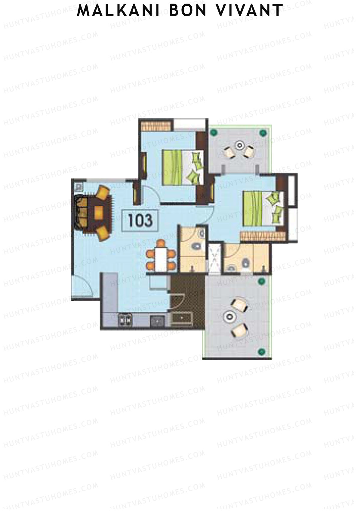 Malkani Bon Vivant Wing A Unit 3 Floor Plan