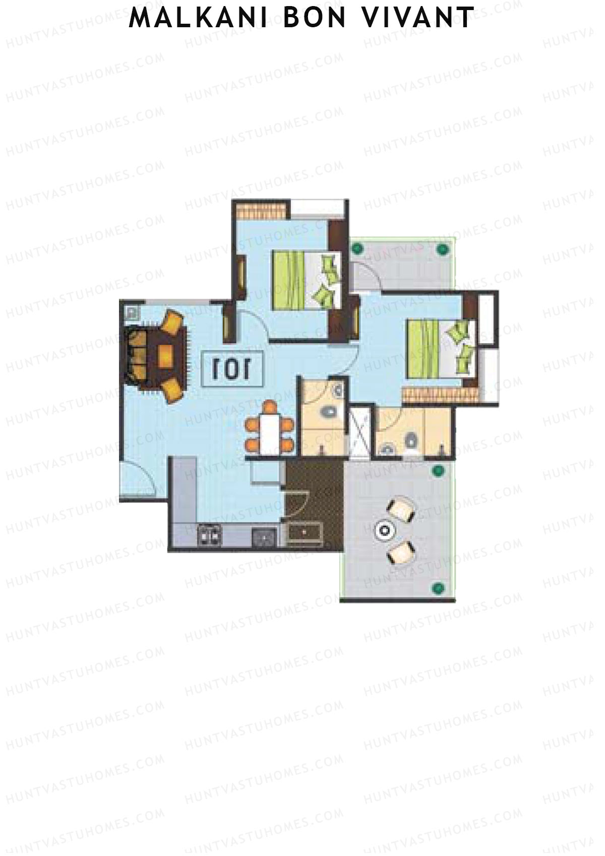 Malkani Bon Vivant Wing B Unit 1 Floor Plan