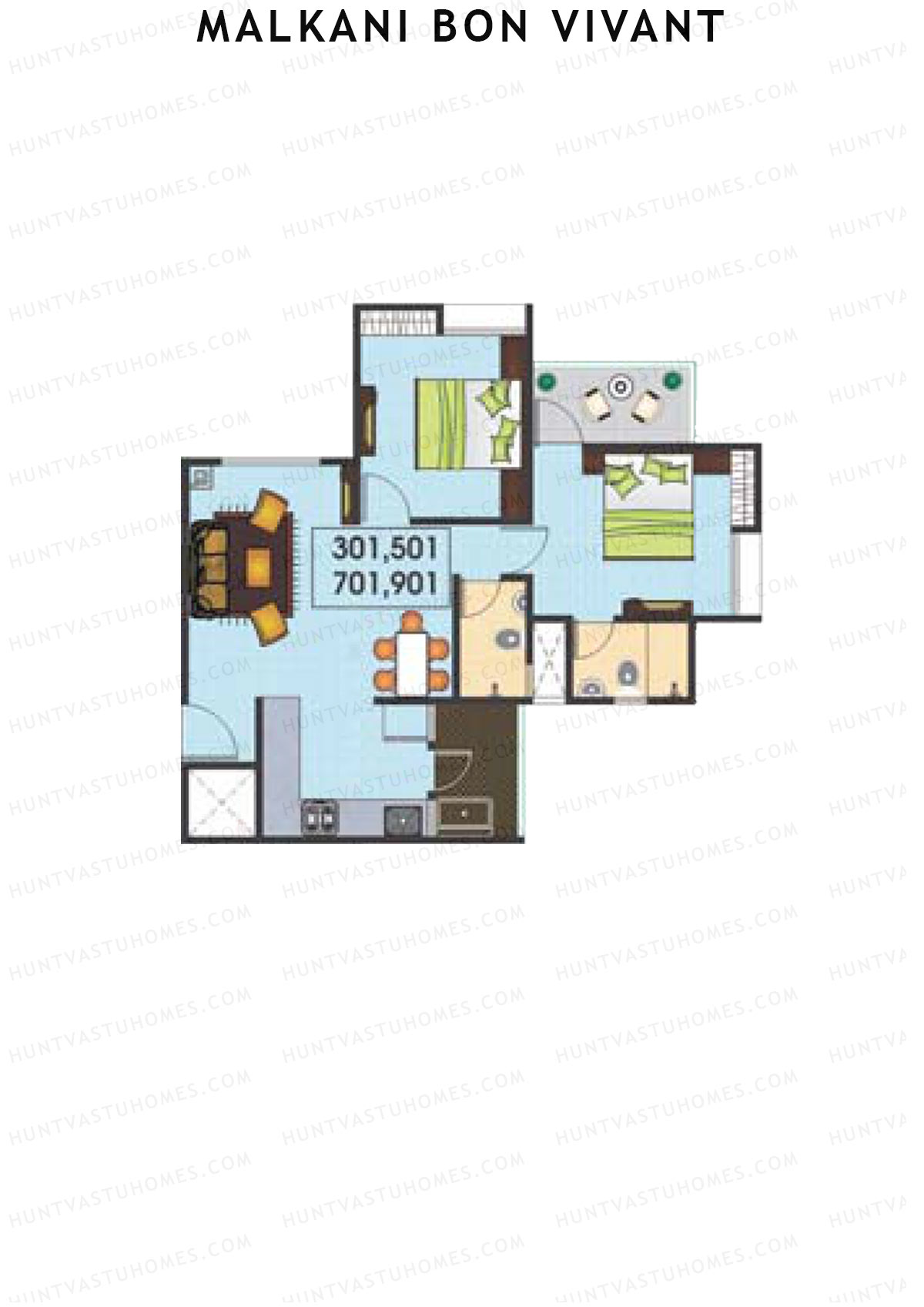 Malkani Bon Vivant Wing B Unit 1 Floor Plan