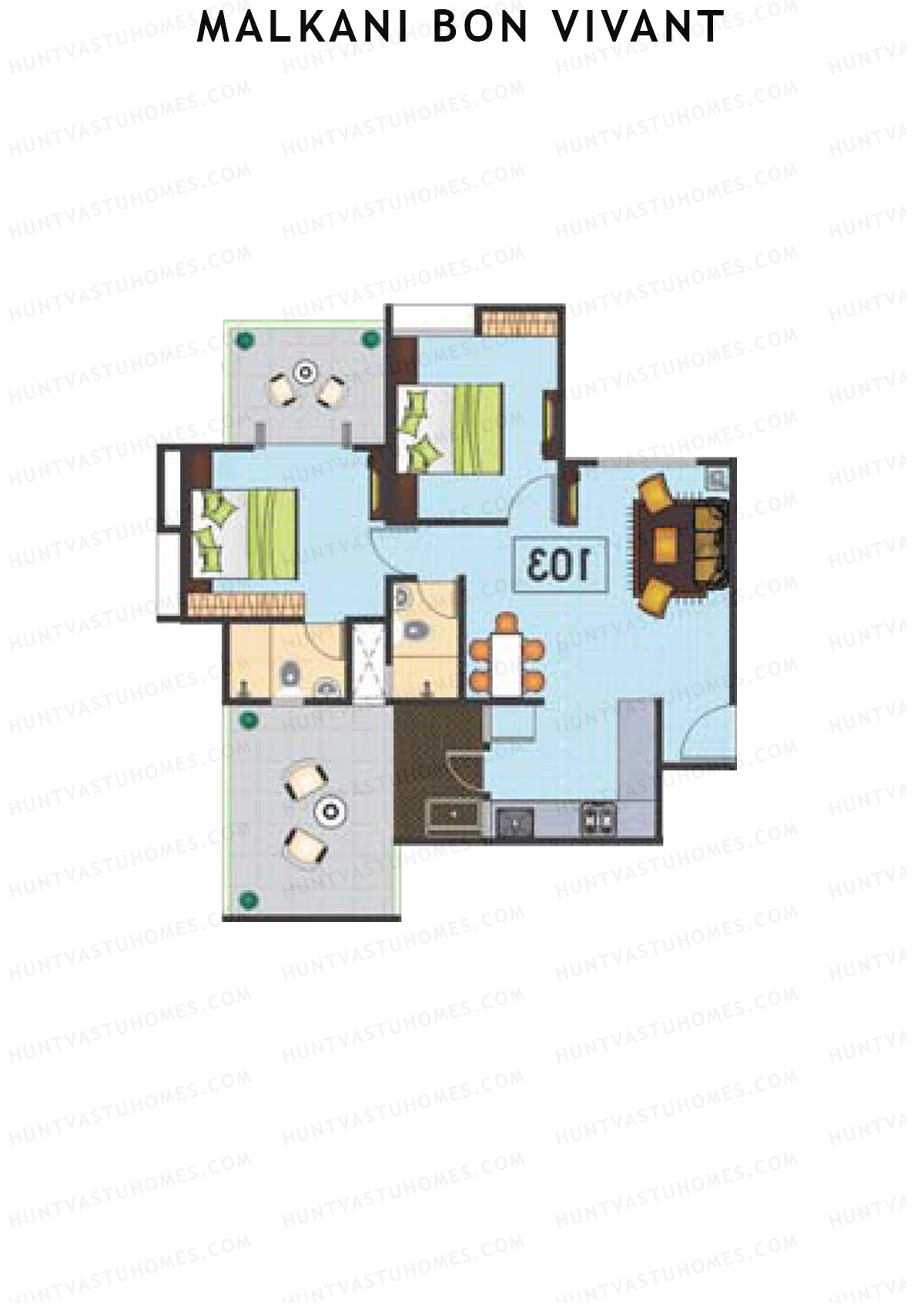 Malkani Bon Vivant Wing B Unit 3 Floor Plan