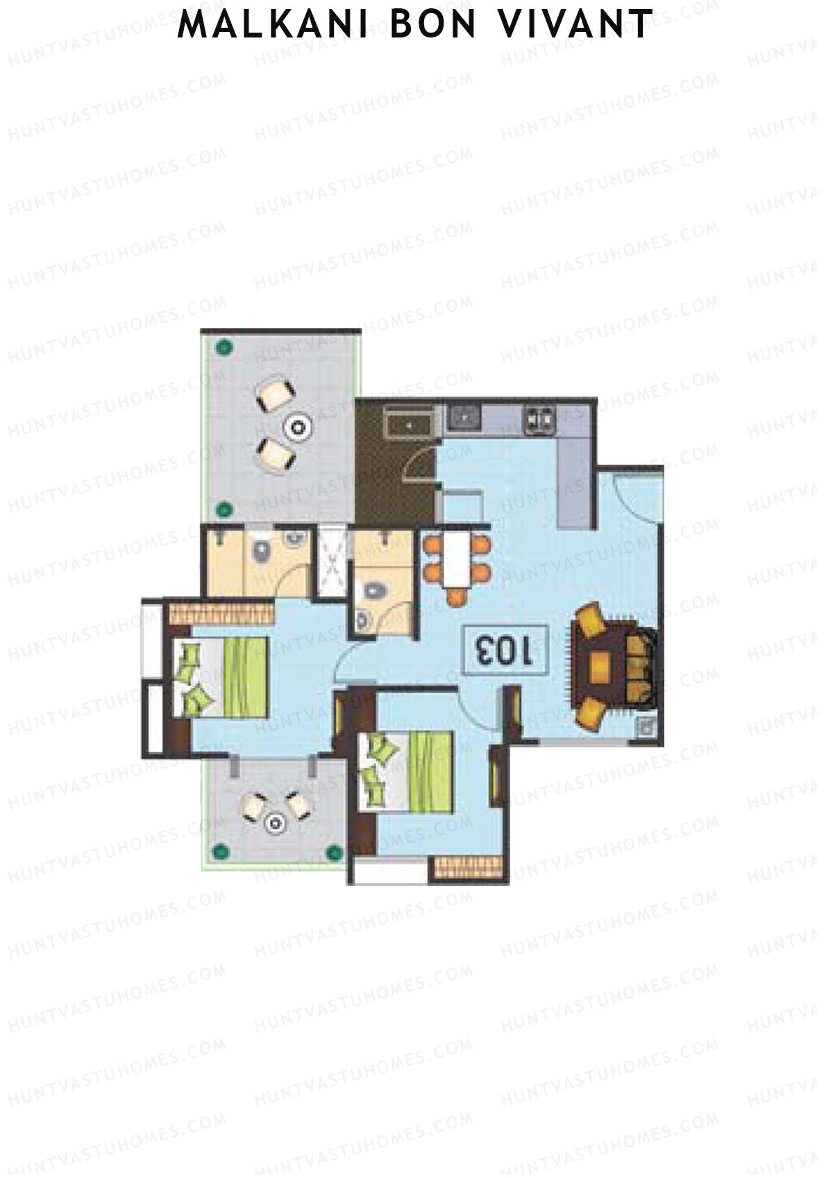 Malkani Bon Vivant Wing B Unit 4 Floor Plan