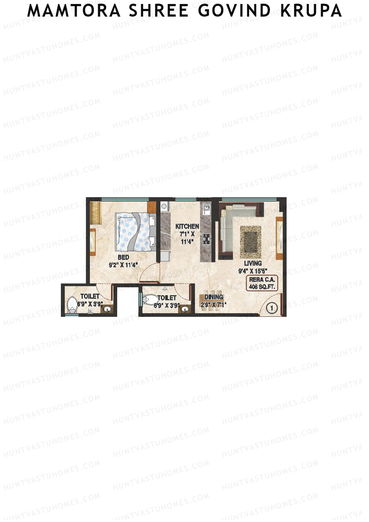 Mamtora Shree Govind Krupa Wing A Unit 1 Floor Plan
