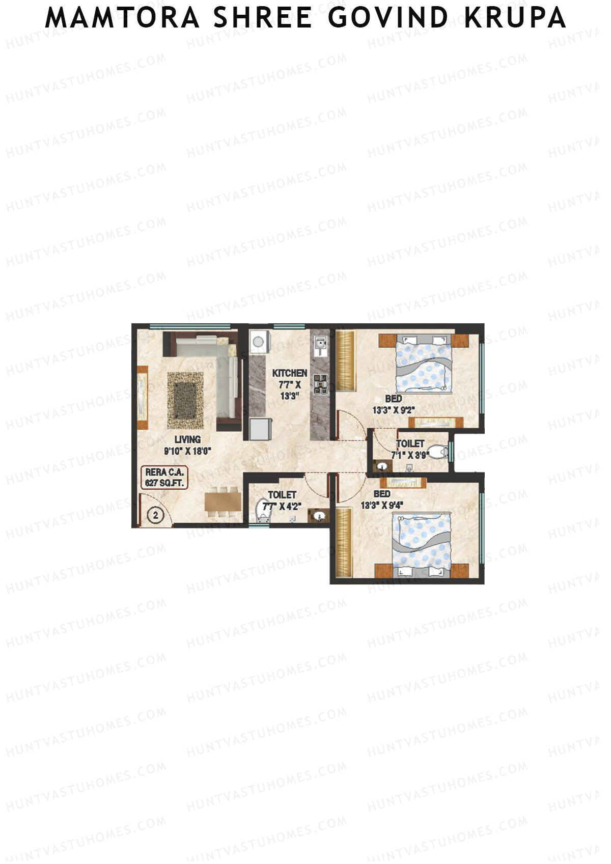 Mamtora Shree Govind Krupa Wing A Unit 2 Floor Plan