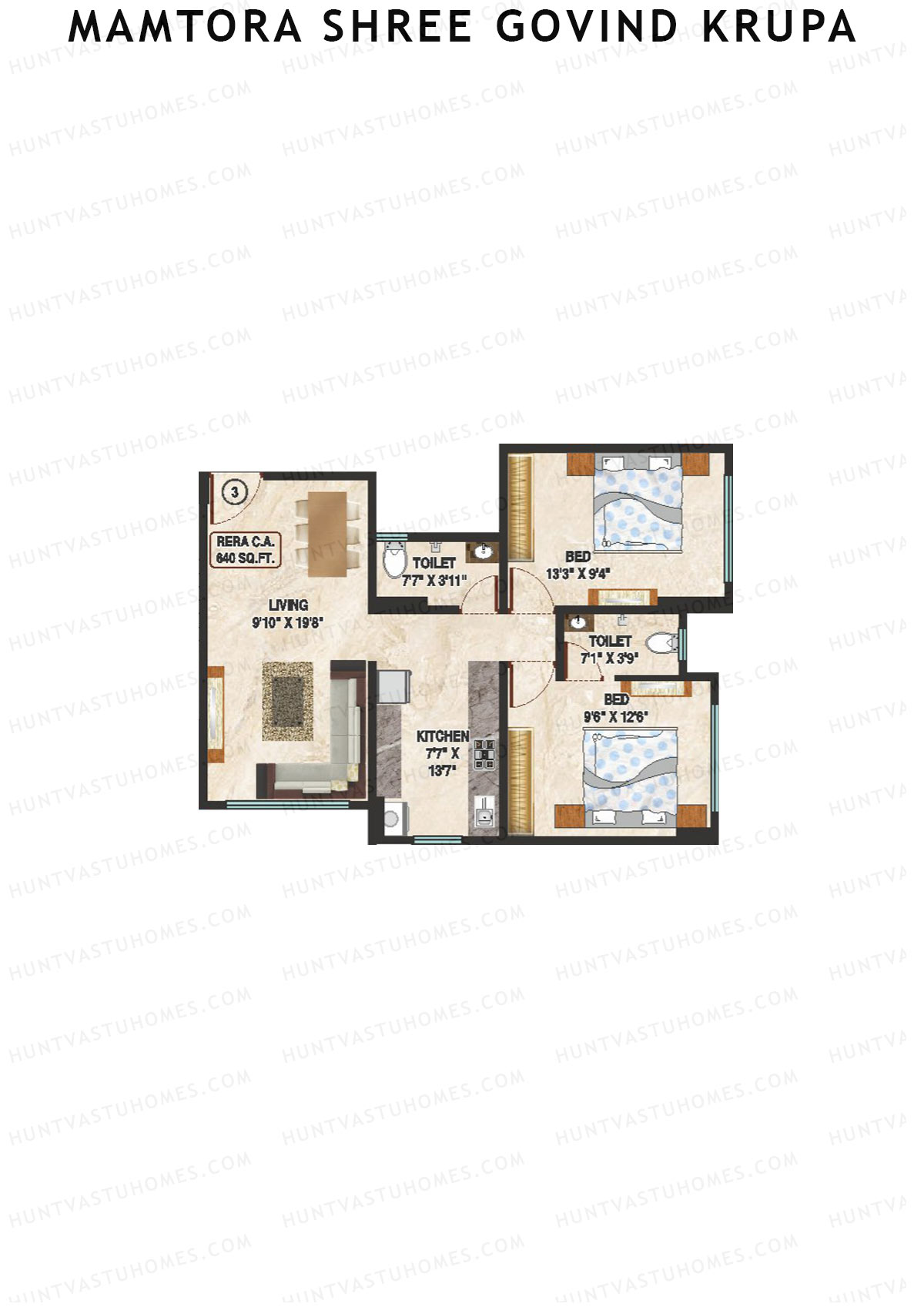 Mamtora Shree Govind Krupa Wing A Unit 3 Floor Plan