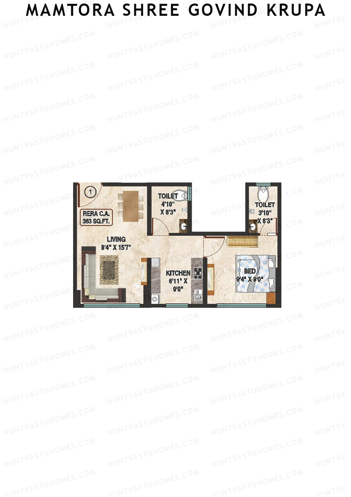 Mamtora Shree Govind Krupa Wing B Unit 1 Floor Plan