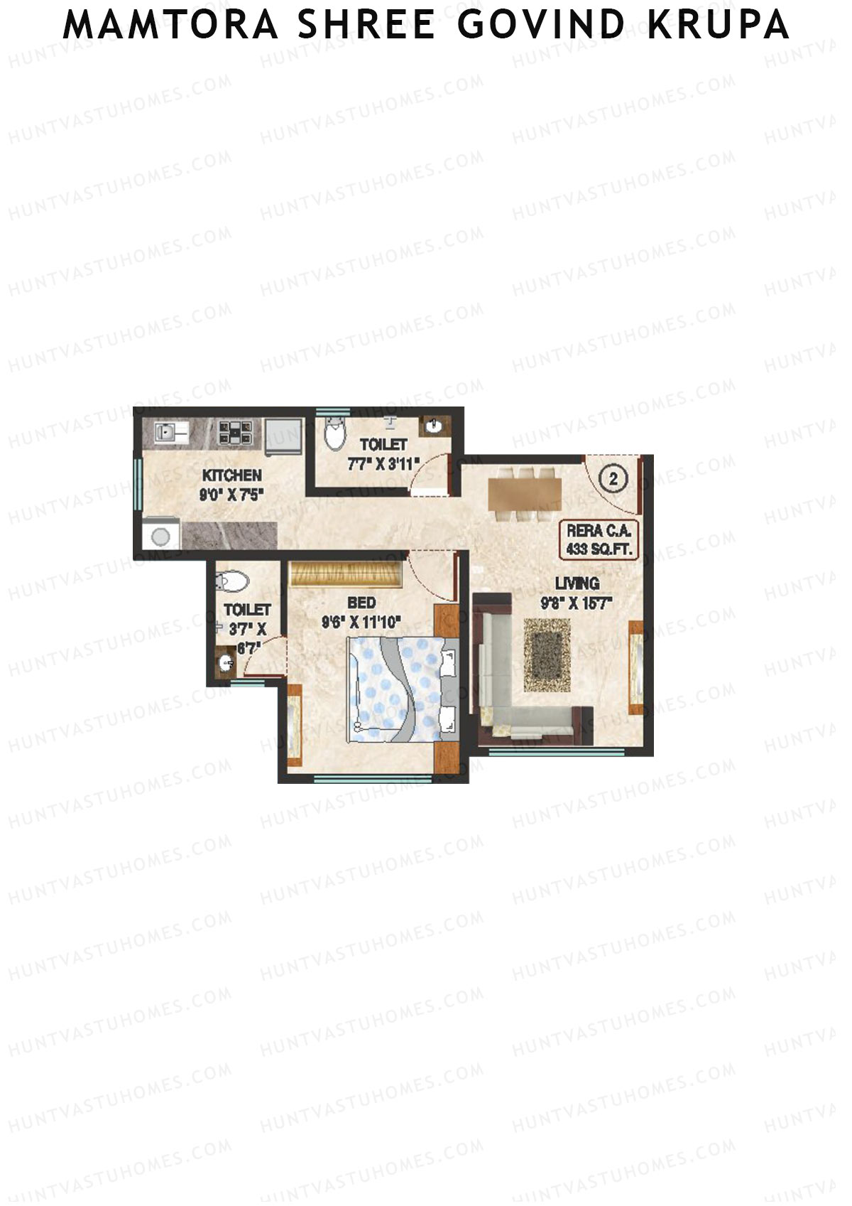 Mamtora Shree Govind Krupa Wing B Unit 2 Floor Plan