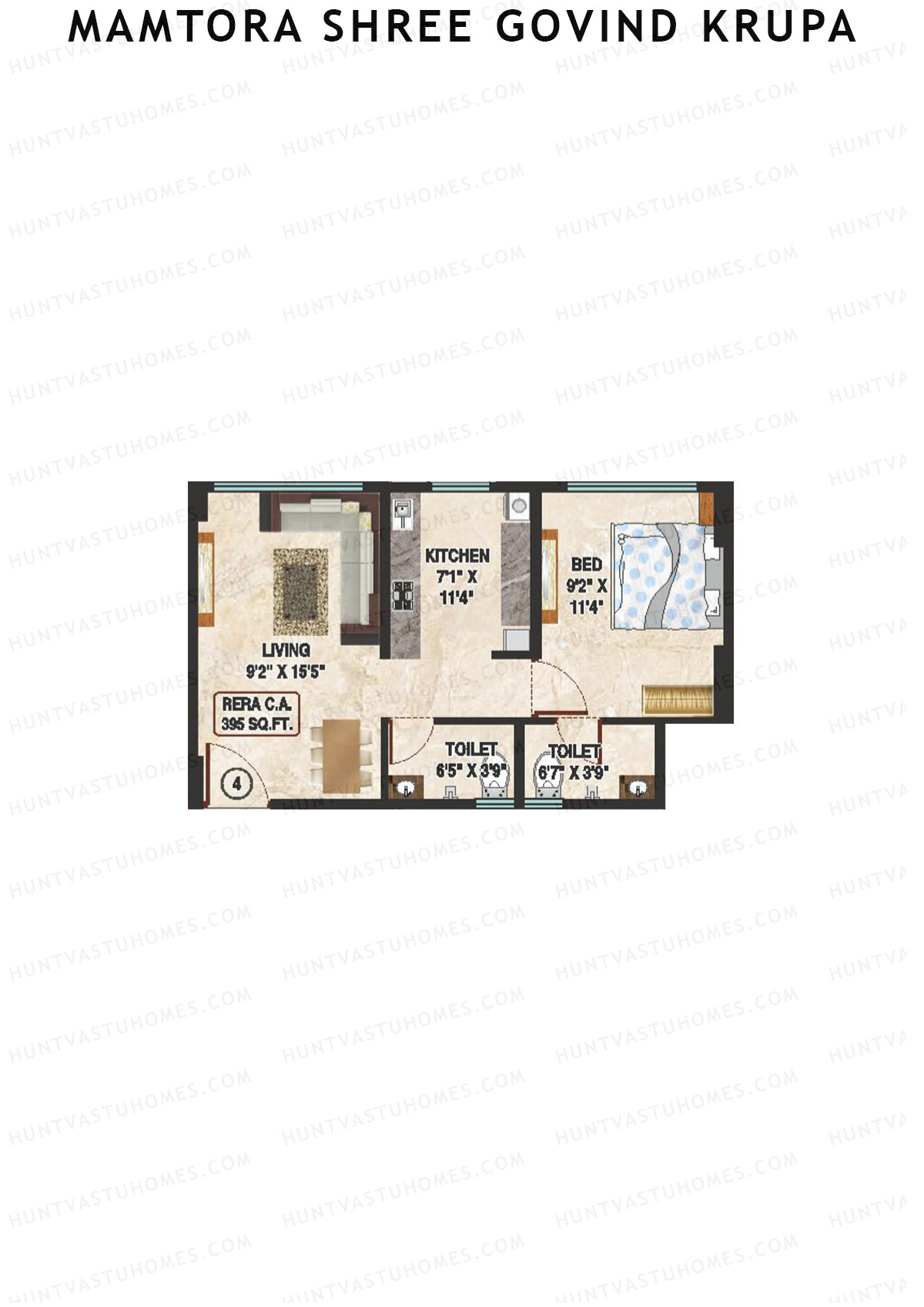 Mamtora Shree Govind Krupa Wing B Unit 4 Floor Plan