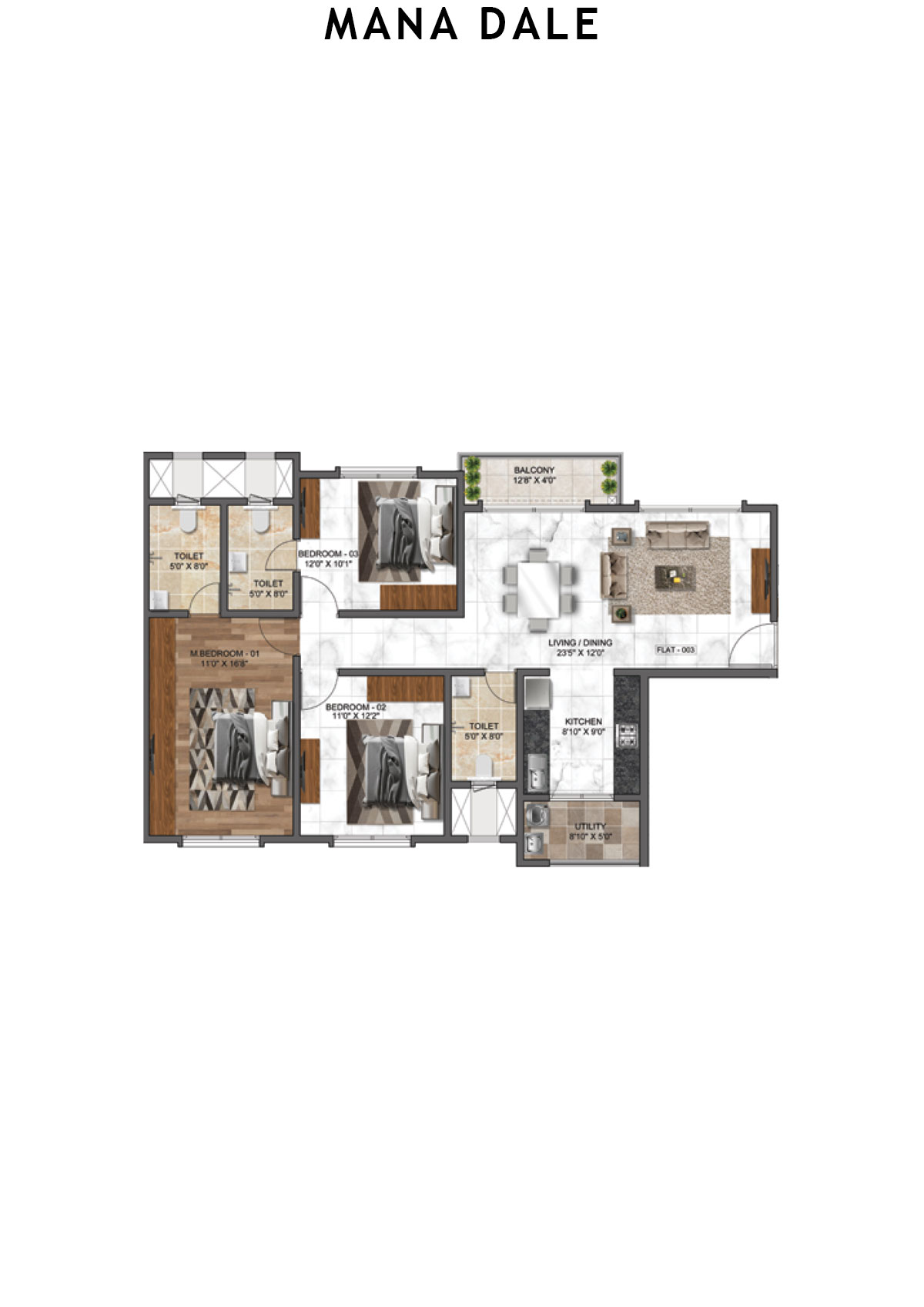 Mana Dale South Tower 2 Unit 1 Floor Plan