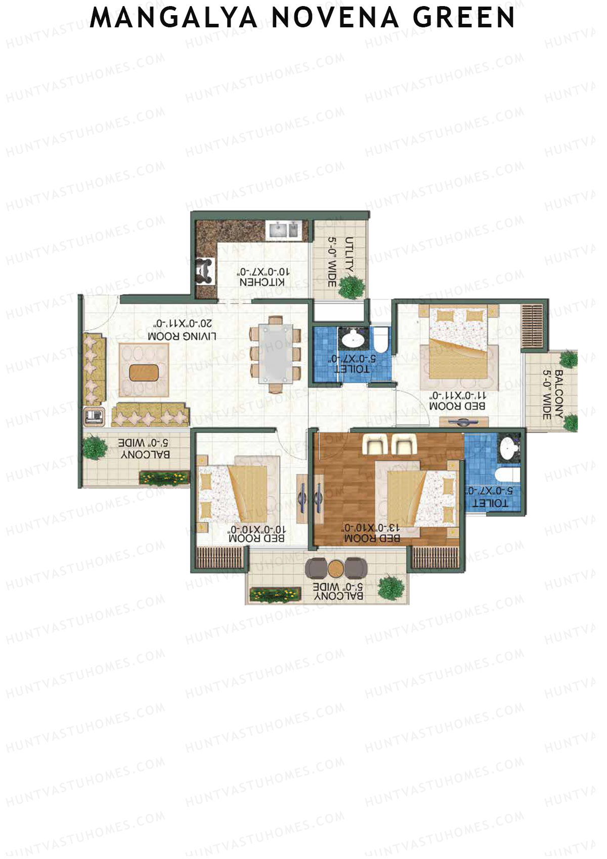 Mangalya Novena Green Tower 1 Unit 1 Floor Plan