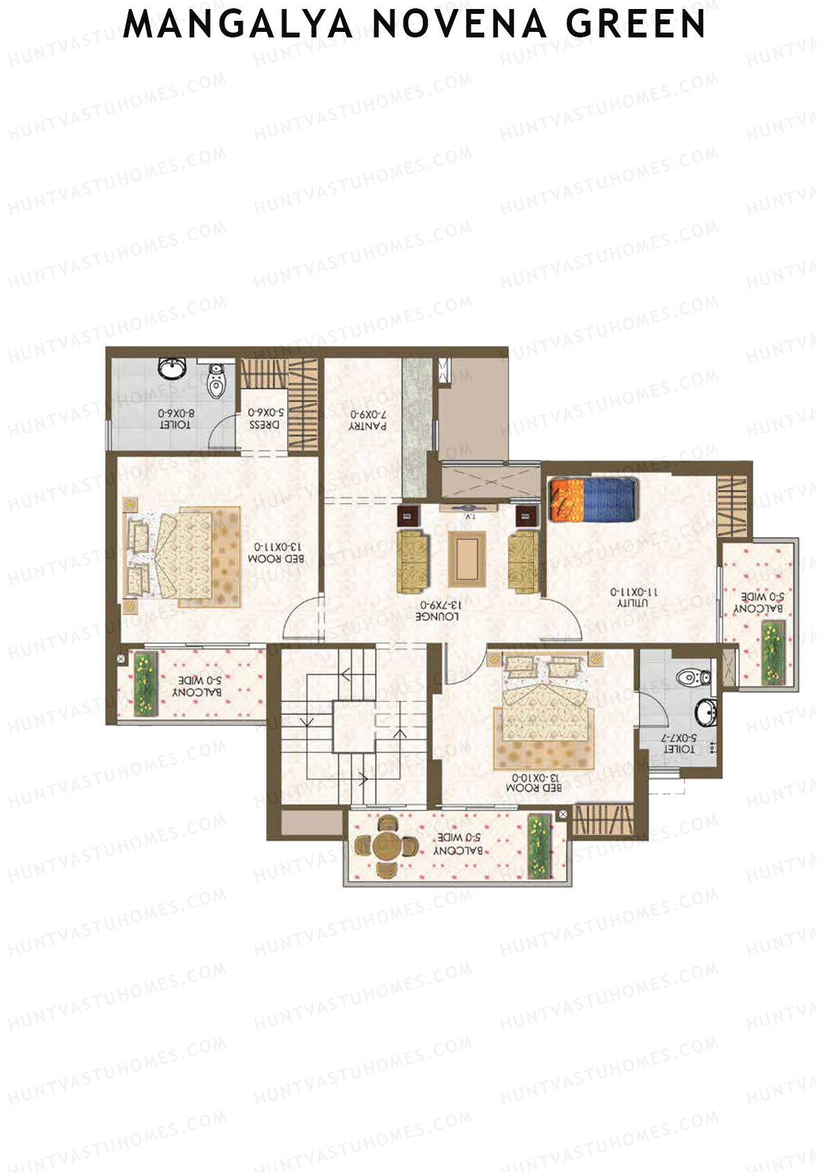 Mangalya Novena Green Tower 1 Unit 1 (Duplex ) Floor Plan