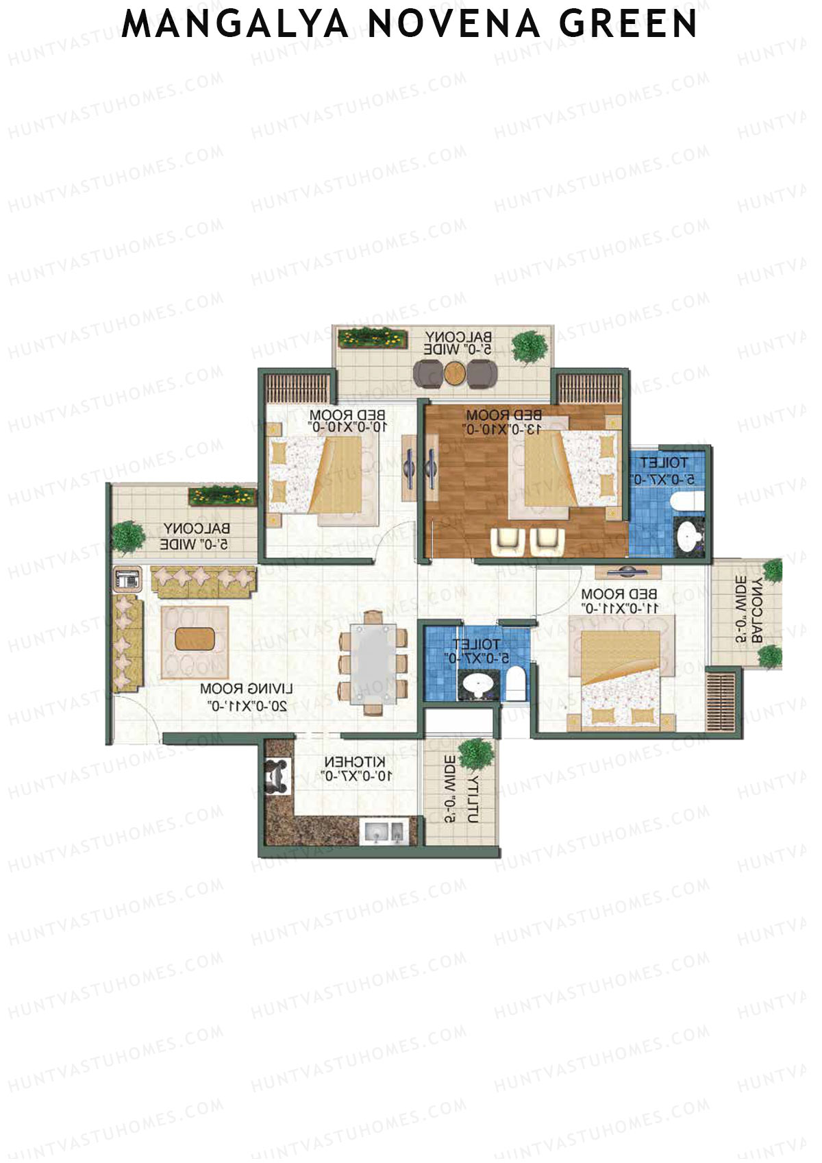 Mangalya Novena Green Tower 1 Unit 2 Floor Plan